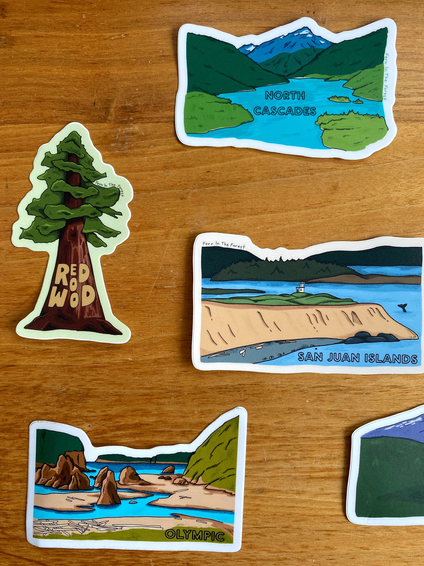 PNW National Park Sticker Bundle- Illustrated Sticker Set