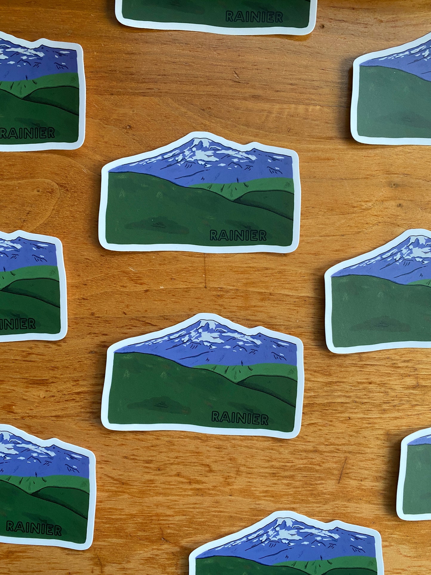Mount Rainier National Park Illustrated Sticker | 3.75” x 2.5”