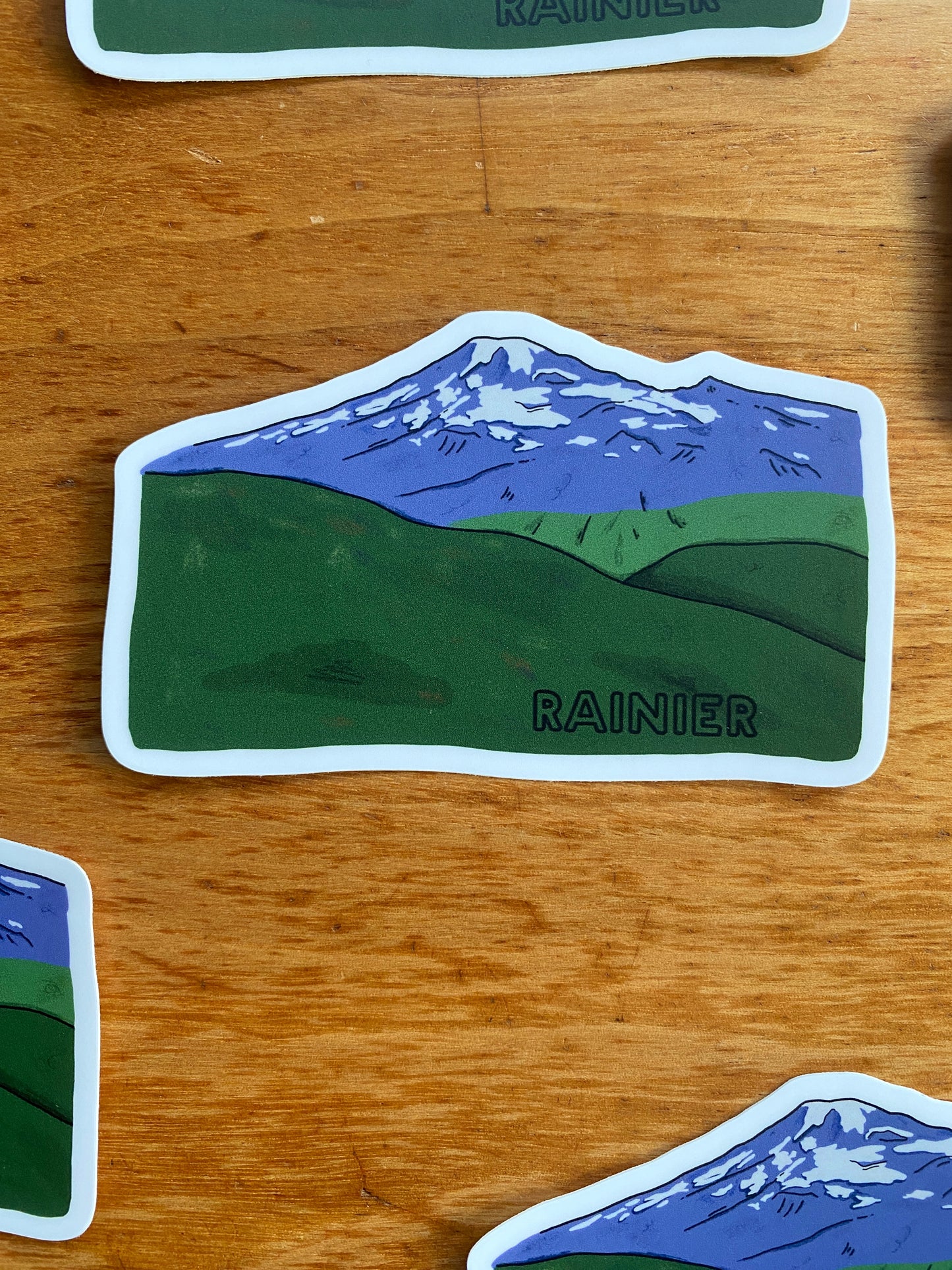 Mount Rainier National Park Illustrated Sticker | 3.75” x 2.5”