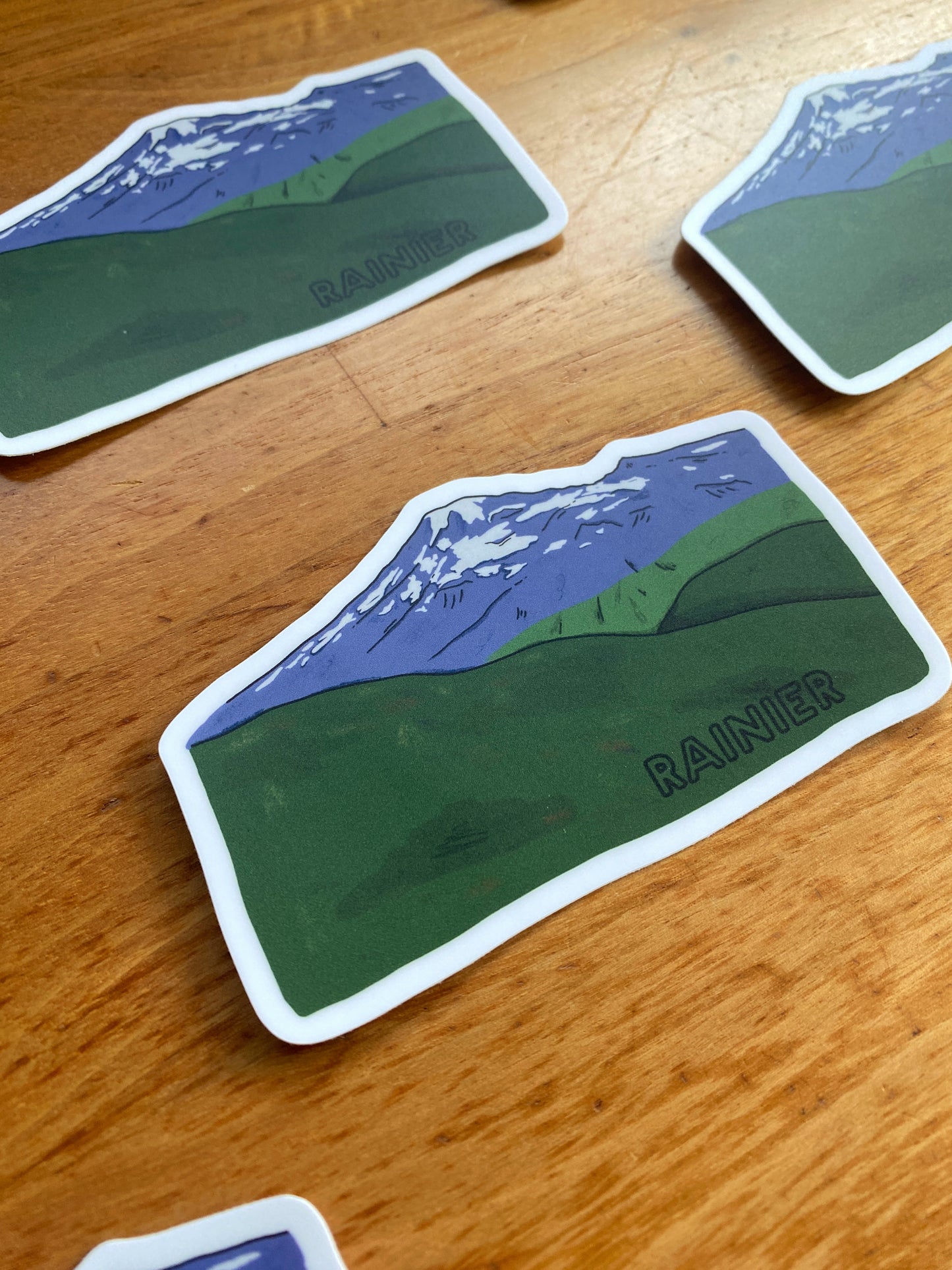 Mount Rainier National Park Illustrated Sticker | 3.75” x 2.5”