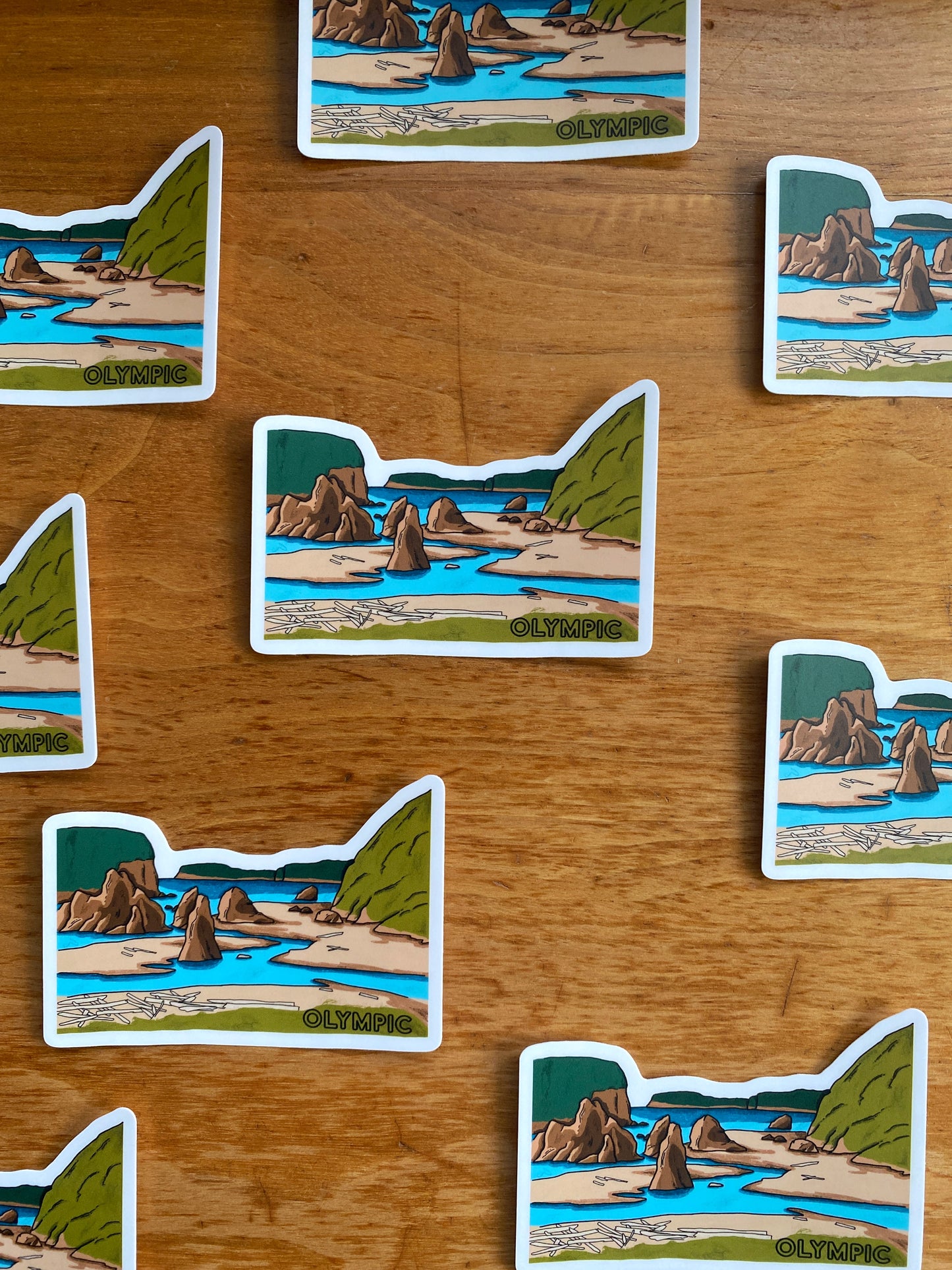 Olympic National Park Illustrated Sticker | 3.5” x 2.5”