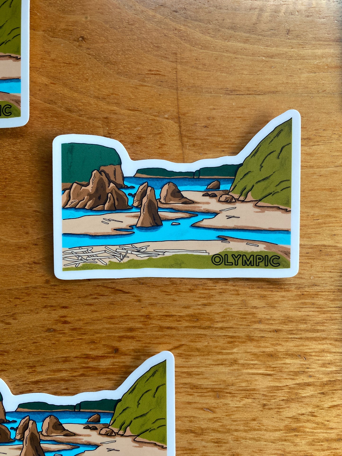 Olympic National Park Illustrated Sticker | 3.5” x 2.5”