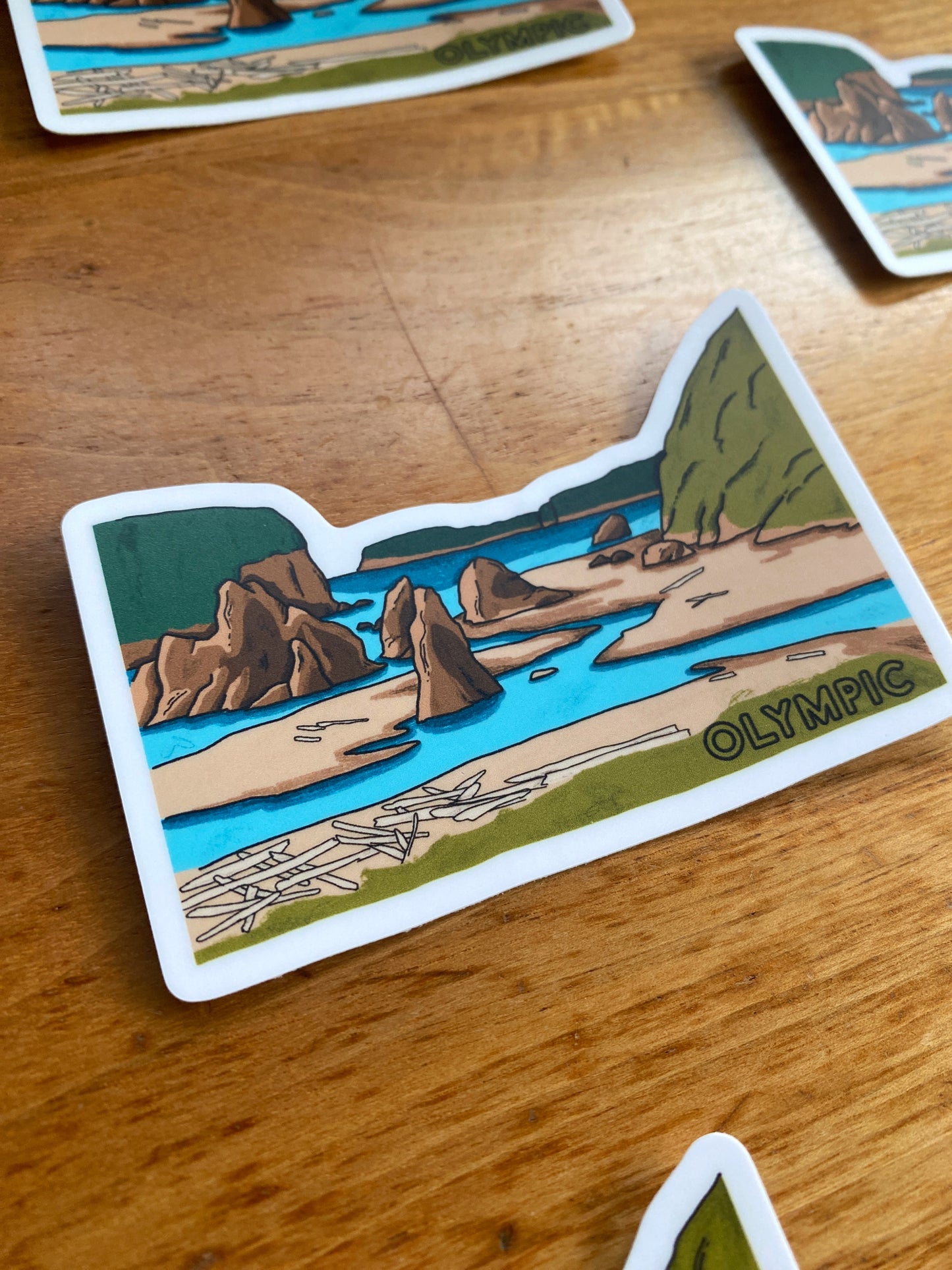 Olympic National Park Illustrated Sticker | 3.5” x 2.5”