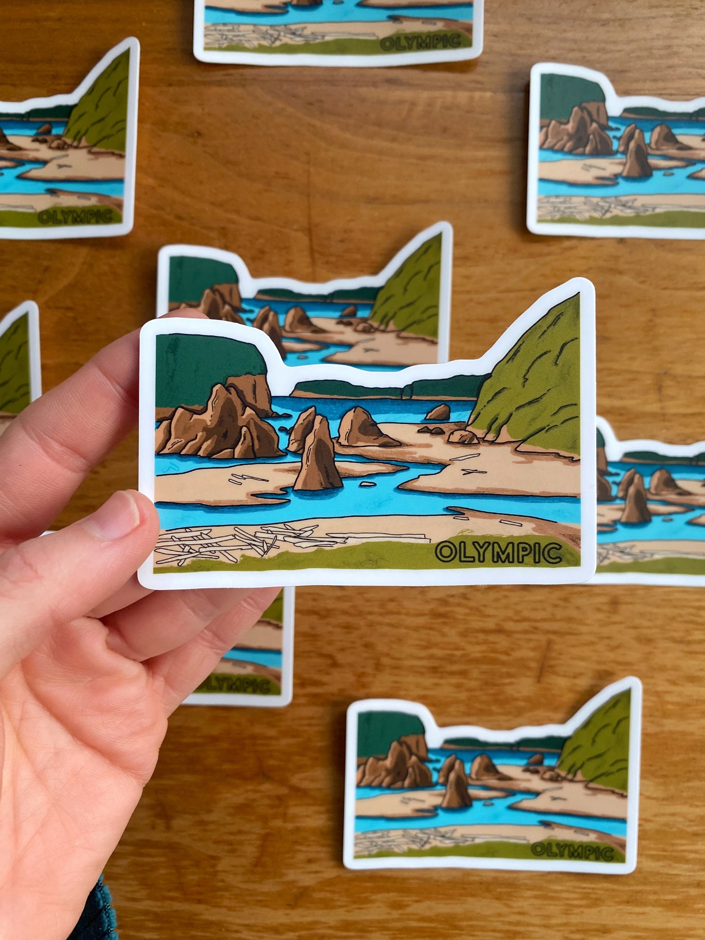 Olympic National Park Illustrated Sticker | 3.5” x 2.5”