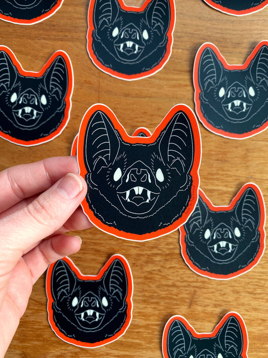 Illustrated Bat Sticker | 2.5" x 2.75"