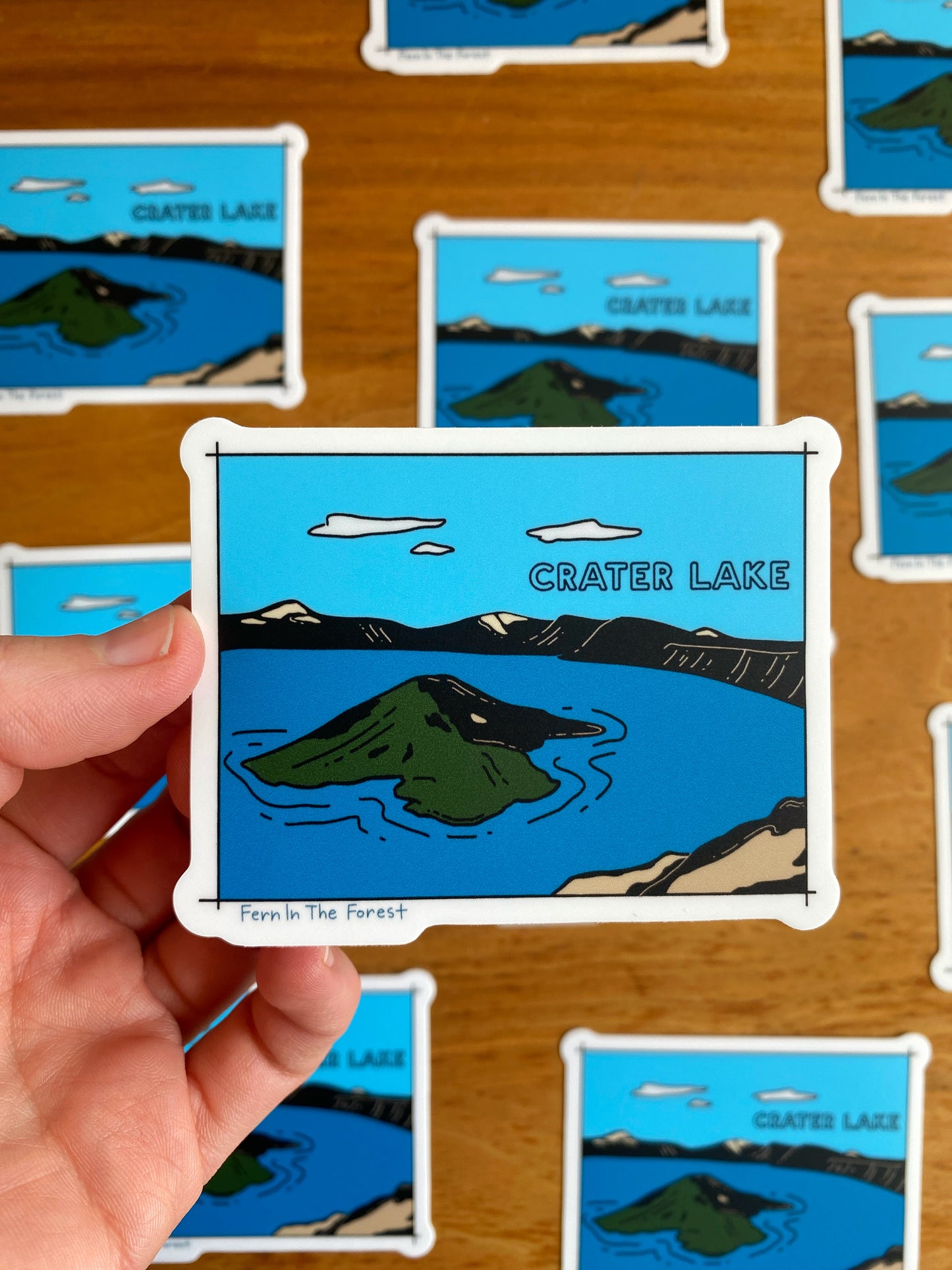 Crater Lake National Park Illustrated Sticker | 3.25” x 2.5"