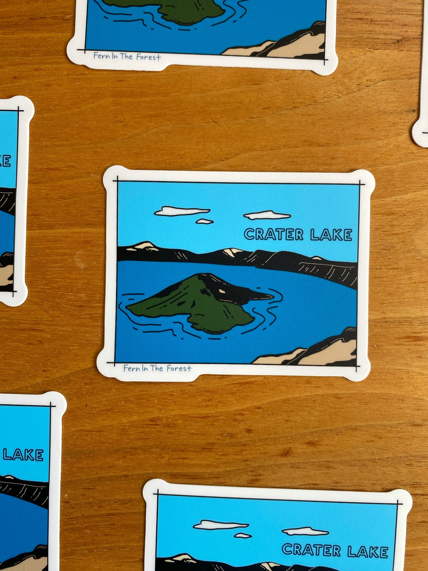 Crater Lake National Park Illustrated Sticker | 3.25” x 2.5"