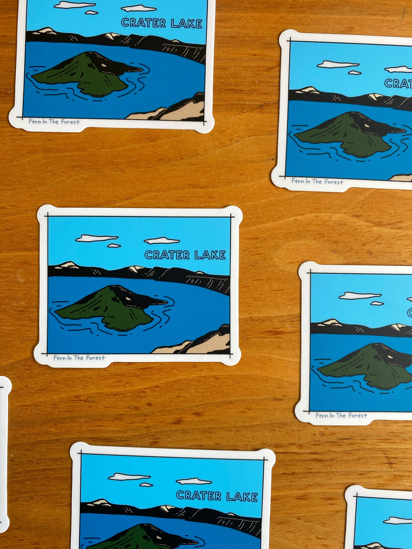 Crater Lake National Park Illustrated Sticker | 3.25” x 2.5"
