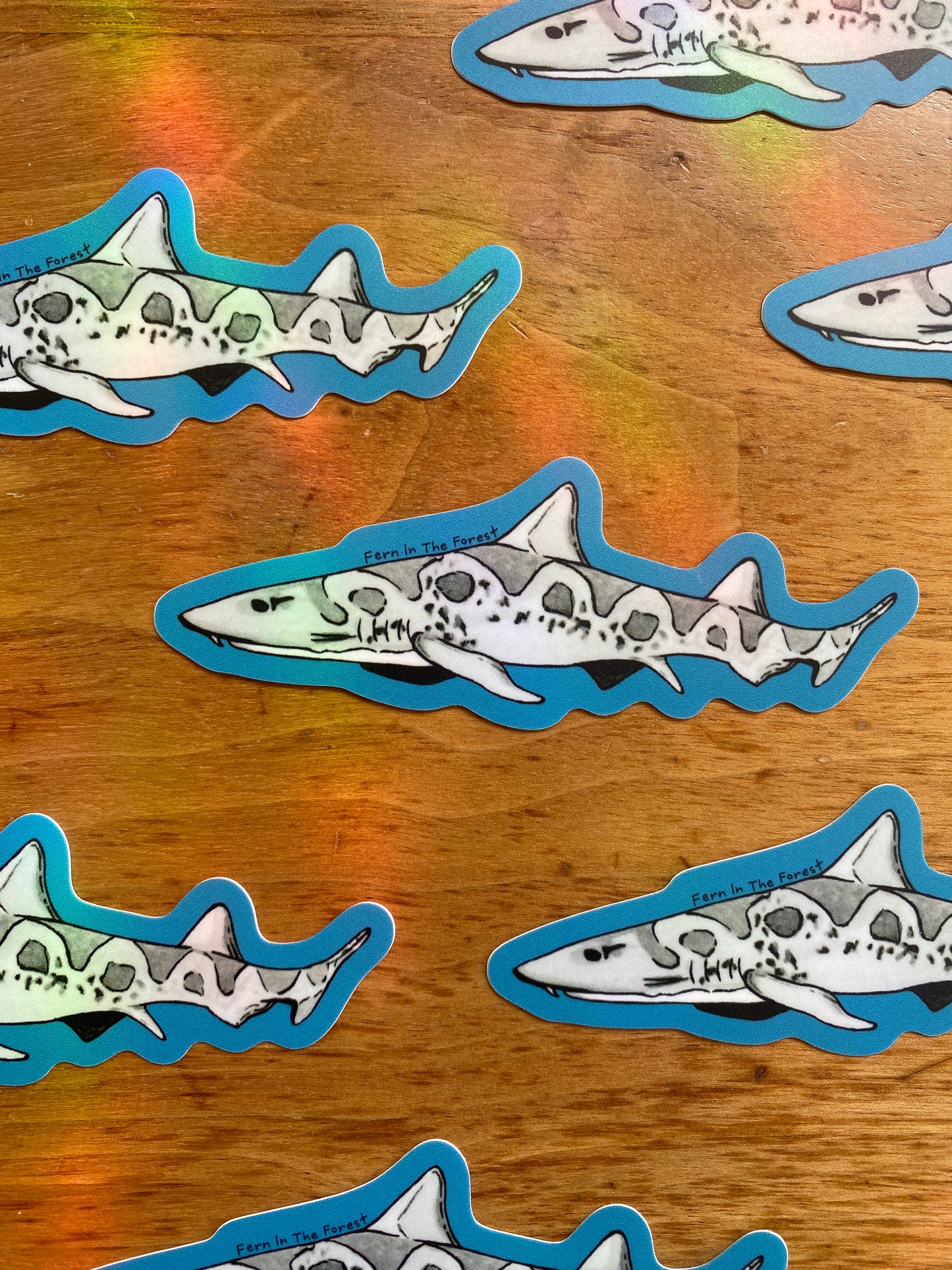 Leopard Shark Watercolor Sticker | 3.8" x 1.5"