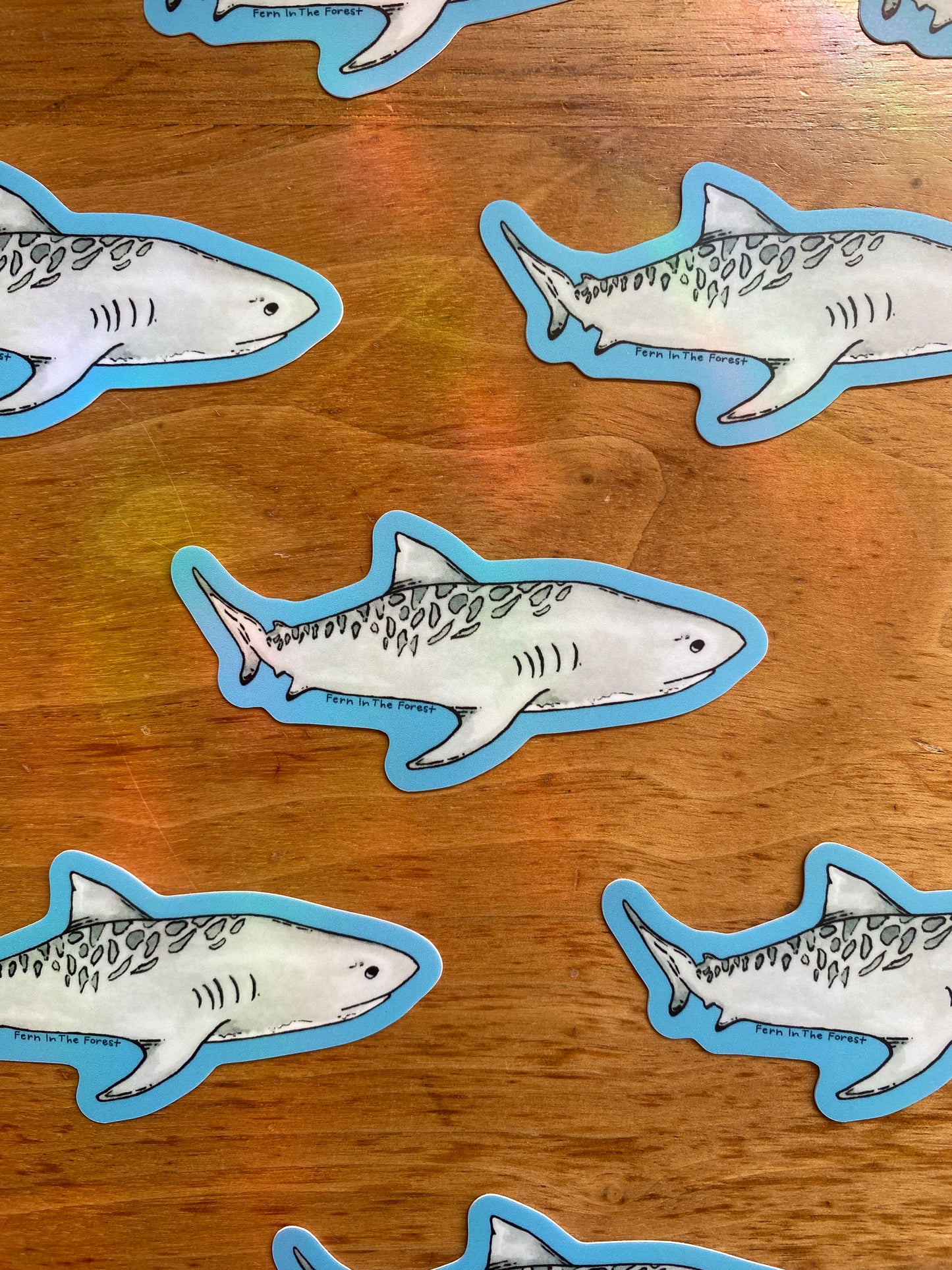 Tiger Shark Watercolor Sticker | 3.25" x 1.5"