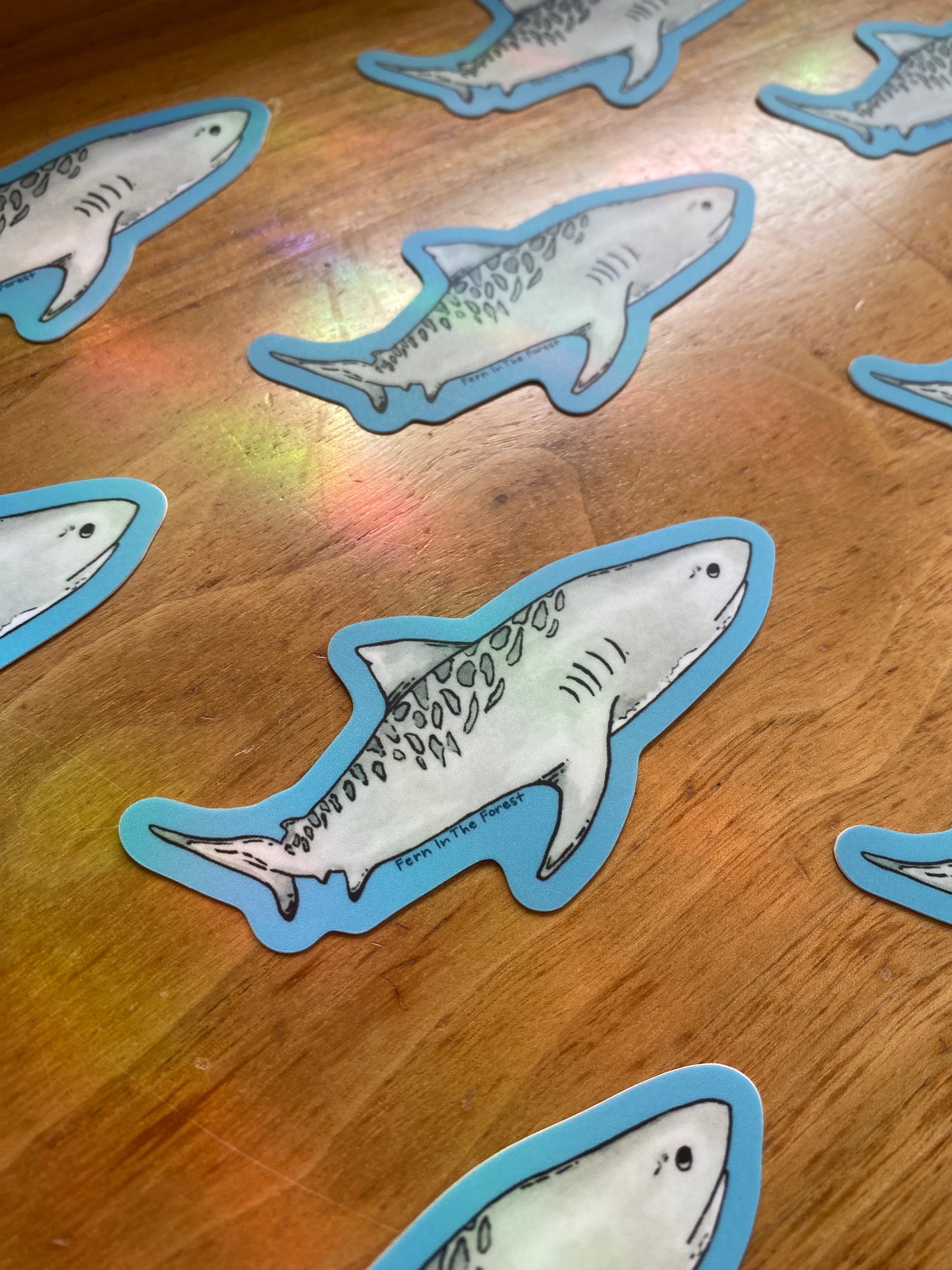 Tiger Shark Watercolor Sticker | 3.25" x 1.5"