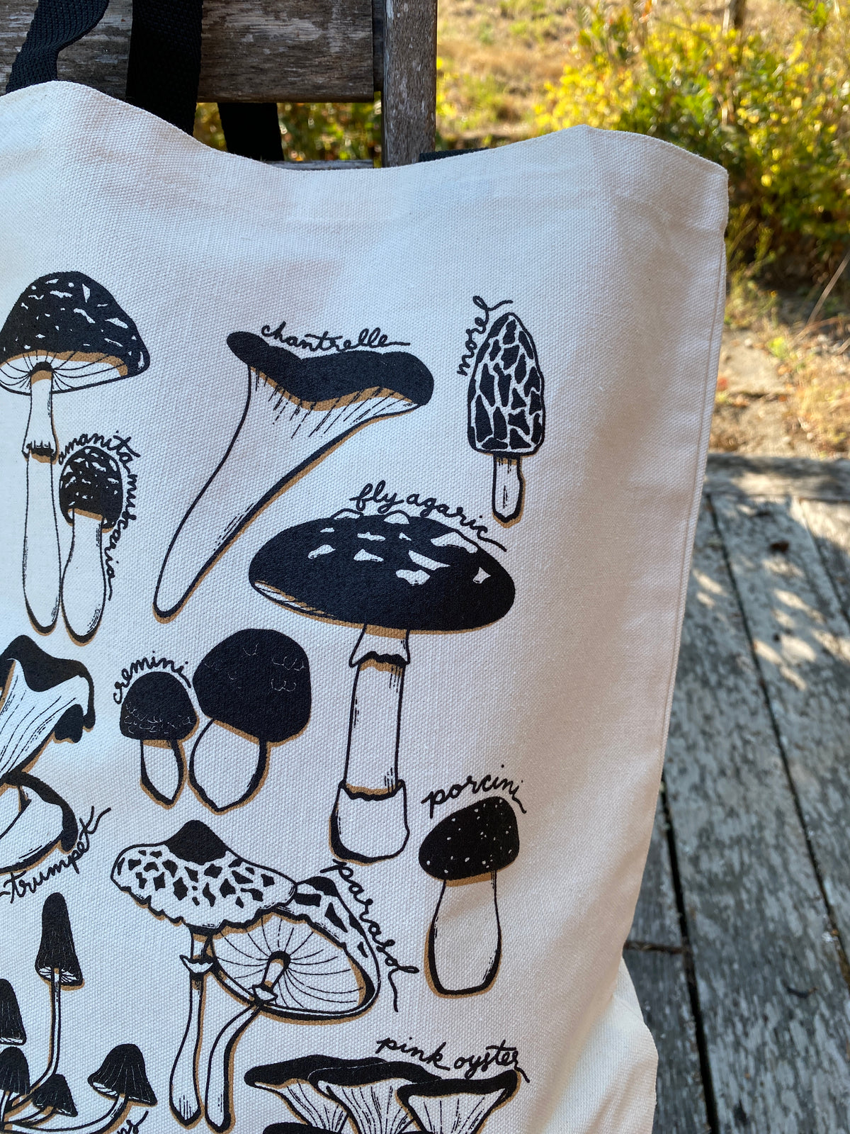 Mushroom Screen Printed Cotton Tote Bag
