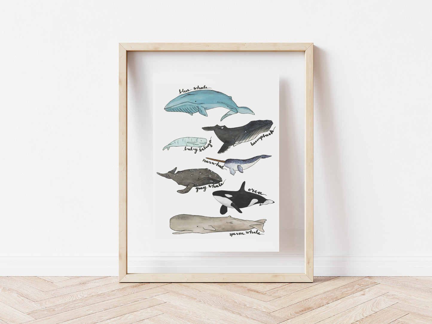 Whale Watercolor Art Print | 8" x 10"