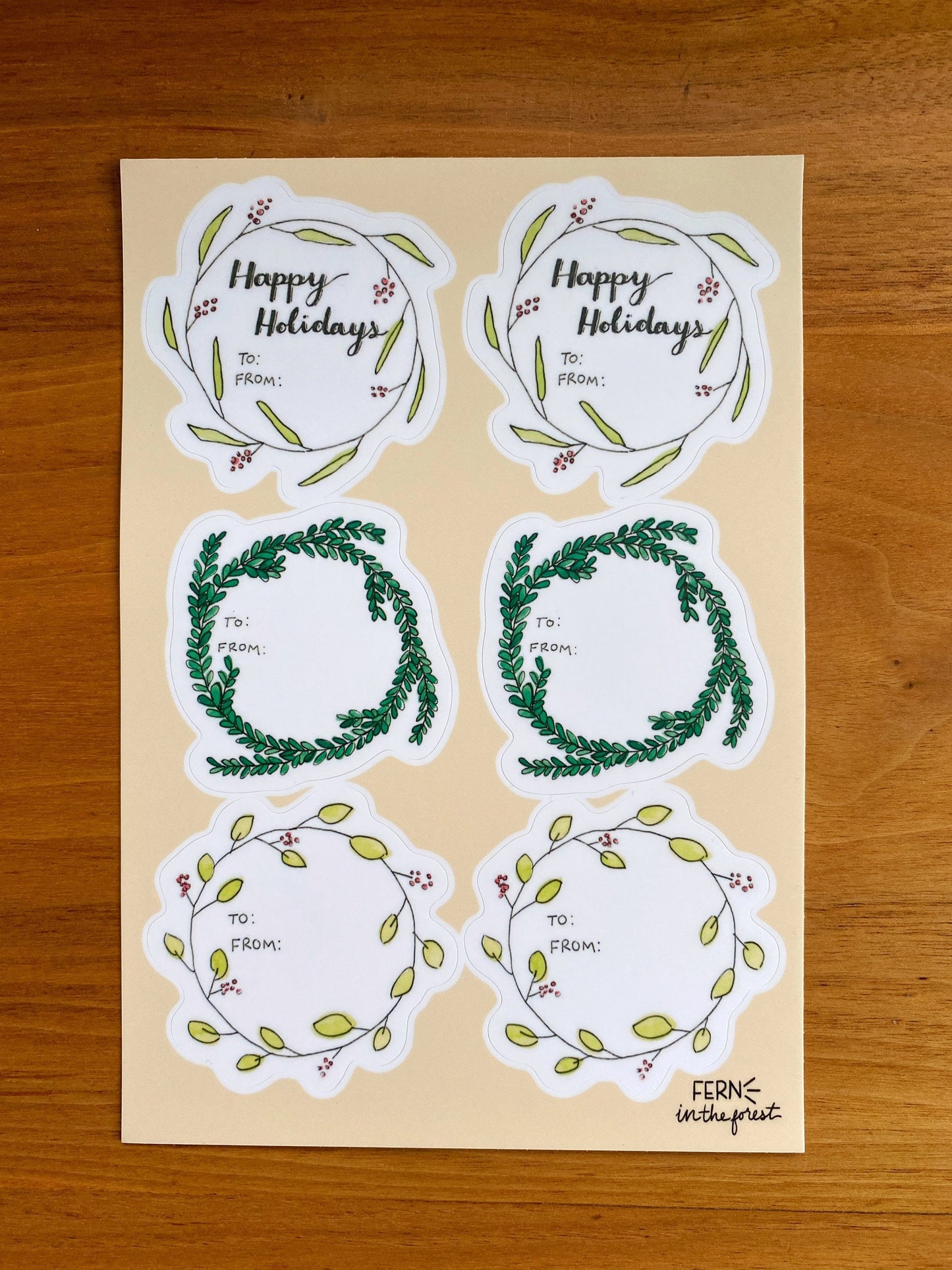 Gift Tag Watercolor Sticker Sheets | 5" x 7"