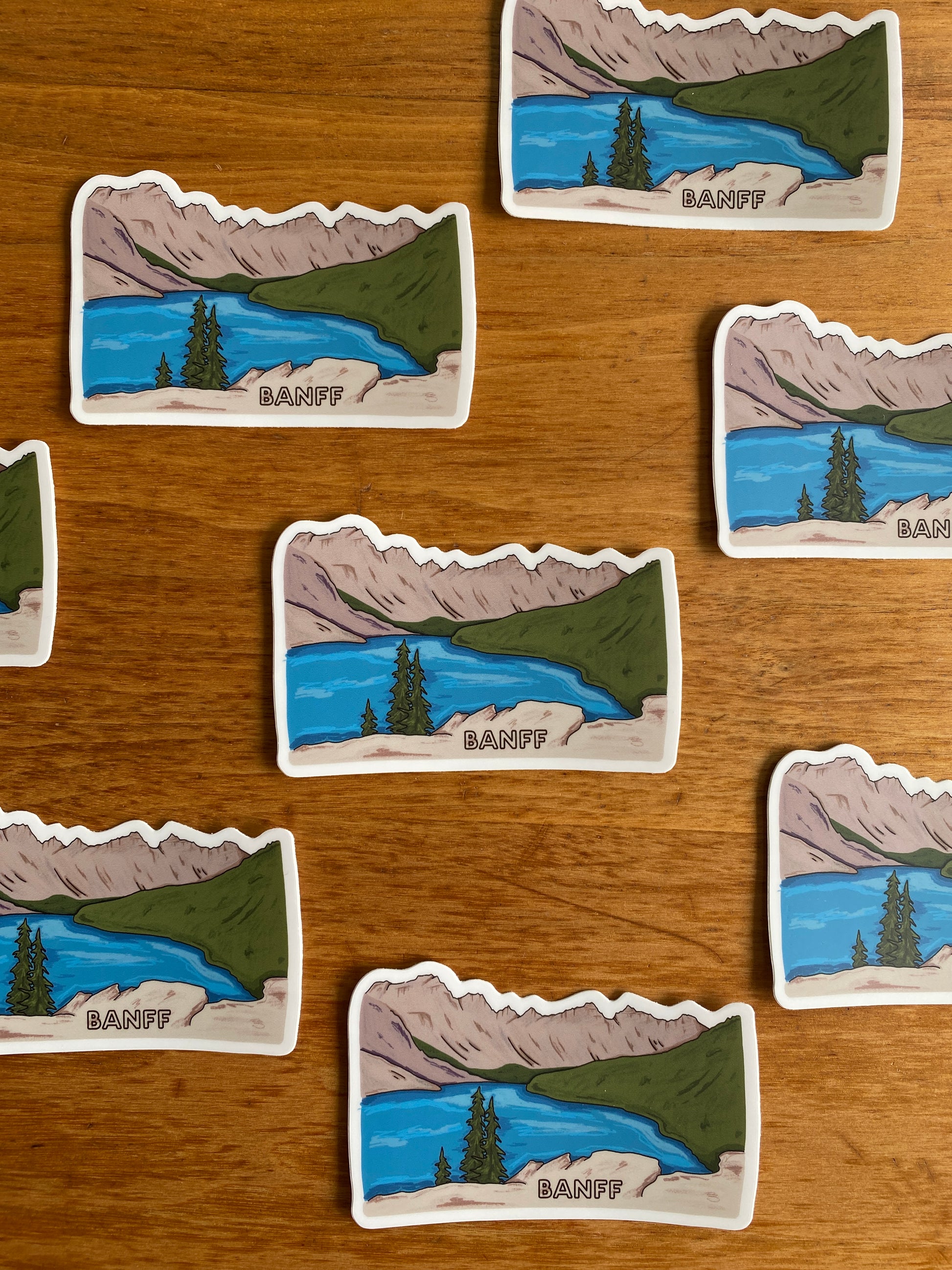 Vinyl waterproof sticker of Banff National Park.