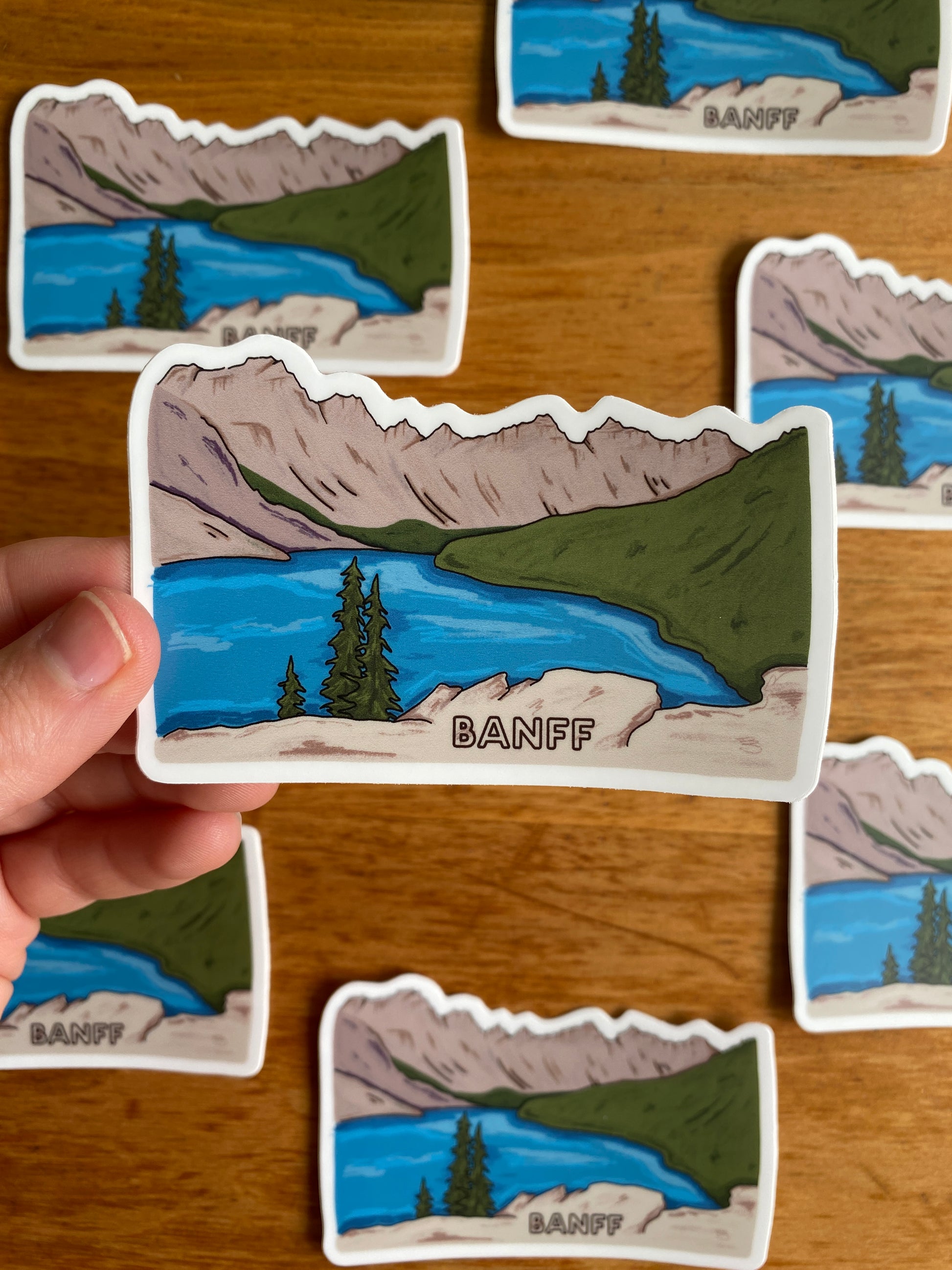 Vinyl waterproof sticker of Banff National Park.