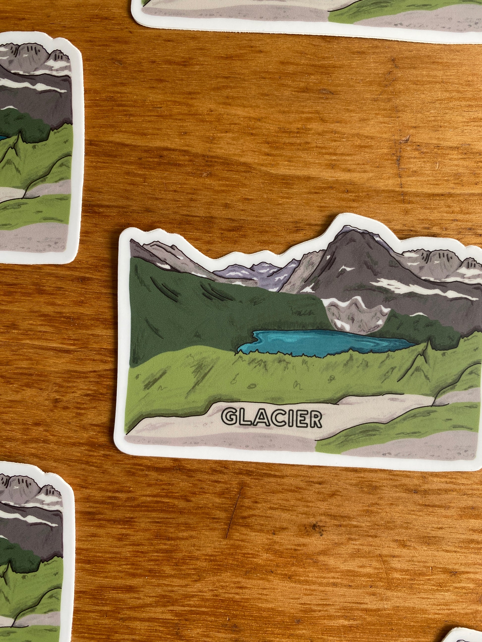 Waterproof glacier national park sticker