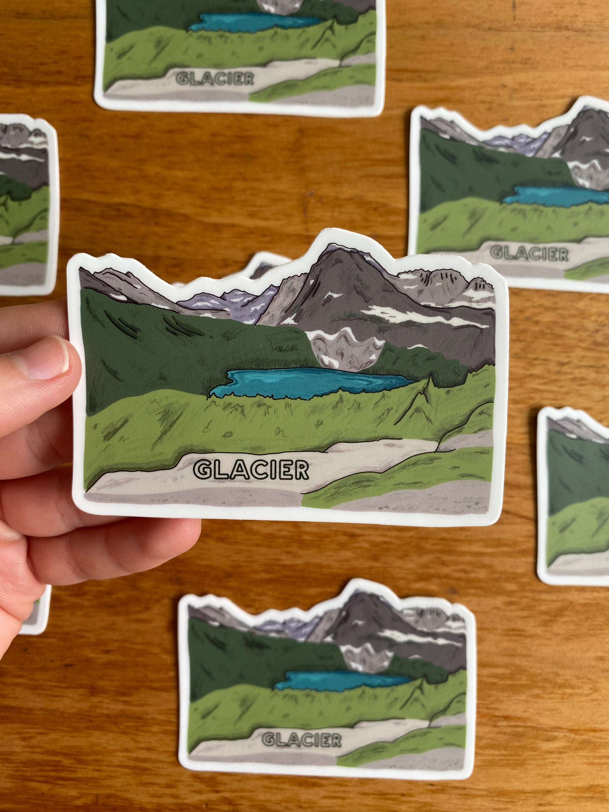 Waterproof glacier national park sticker