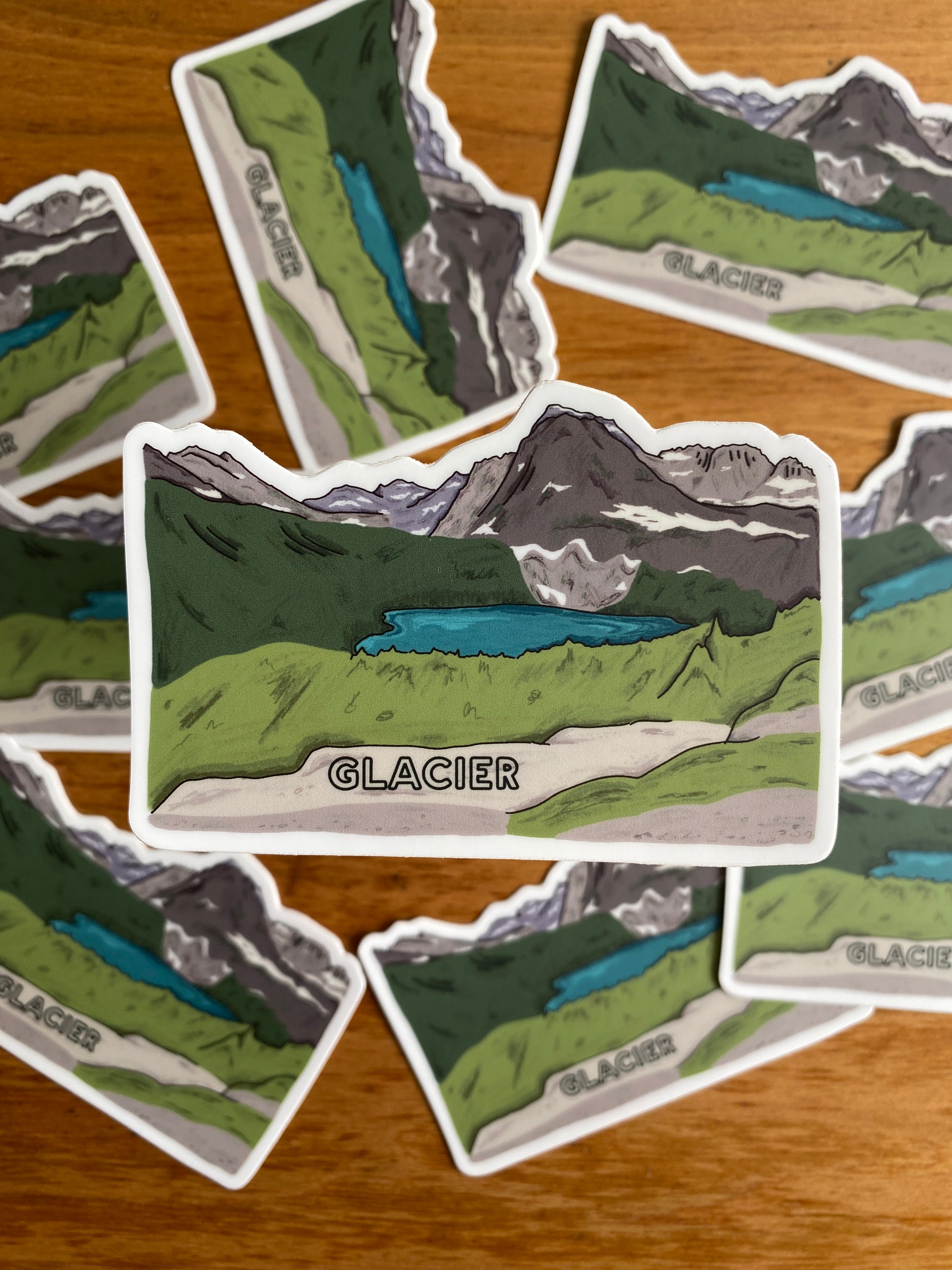 Waterproof glacier national park sticker