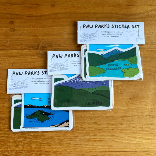 PNW National Park Sticker Bundle- Illustrated Sticker Set