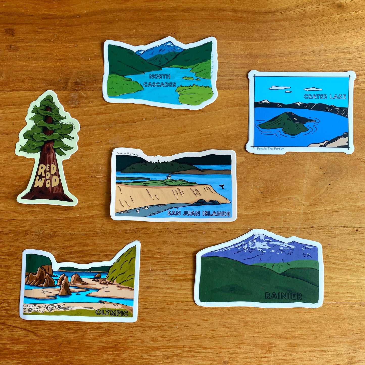 PNW National Park Sticker Bundle- Illustrated Sticker Set