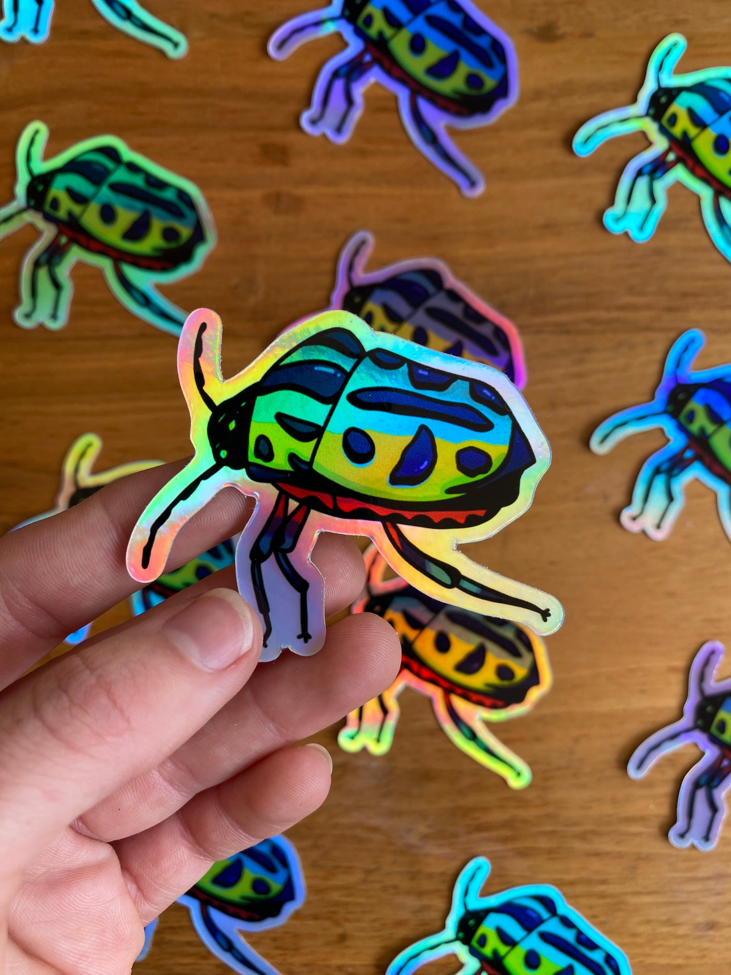 Holographic waterproof jewel bug sticker