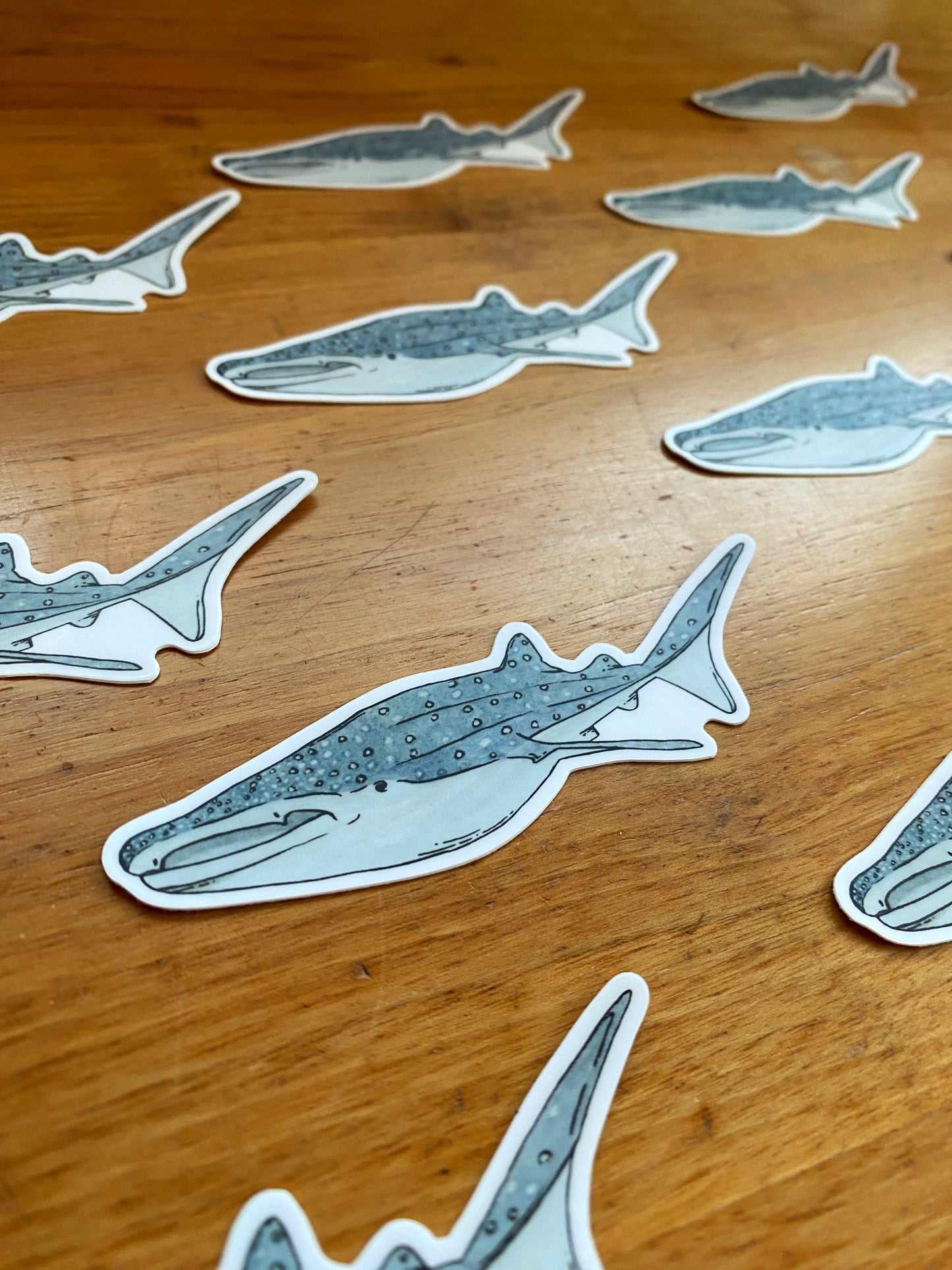 watercolor whale shark waterproof sticker