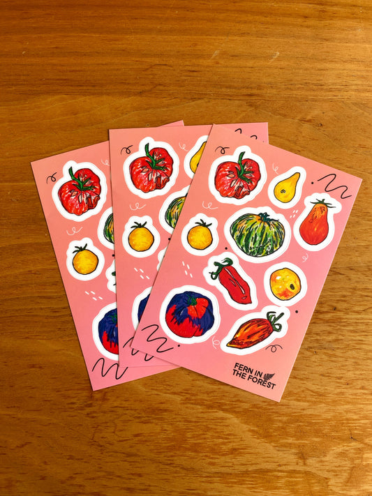 Tomato Mixed Media Sticker Sheet | 4" x 6"