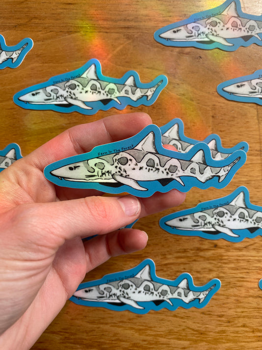 Leopard Shark Watercolor Sticker | 3.8" x 1.5"