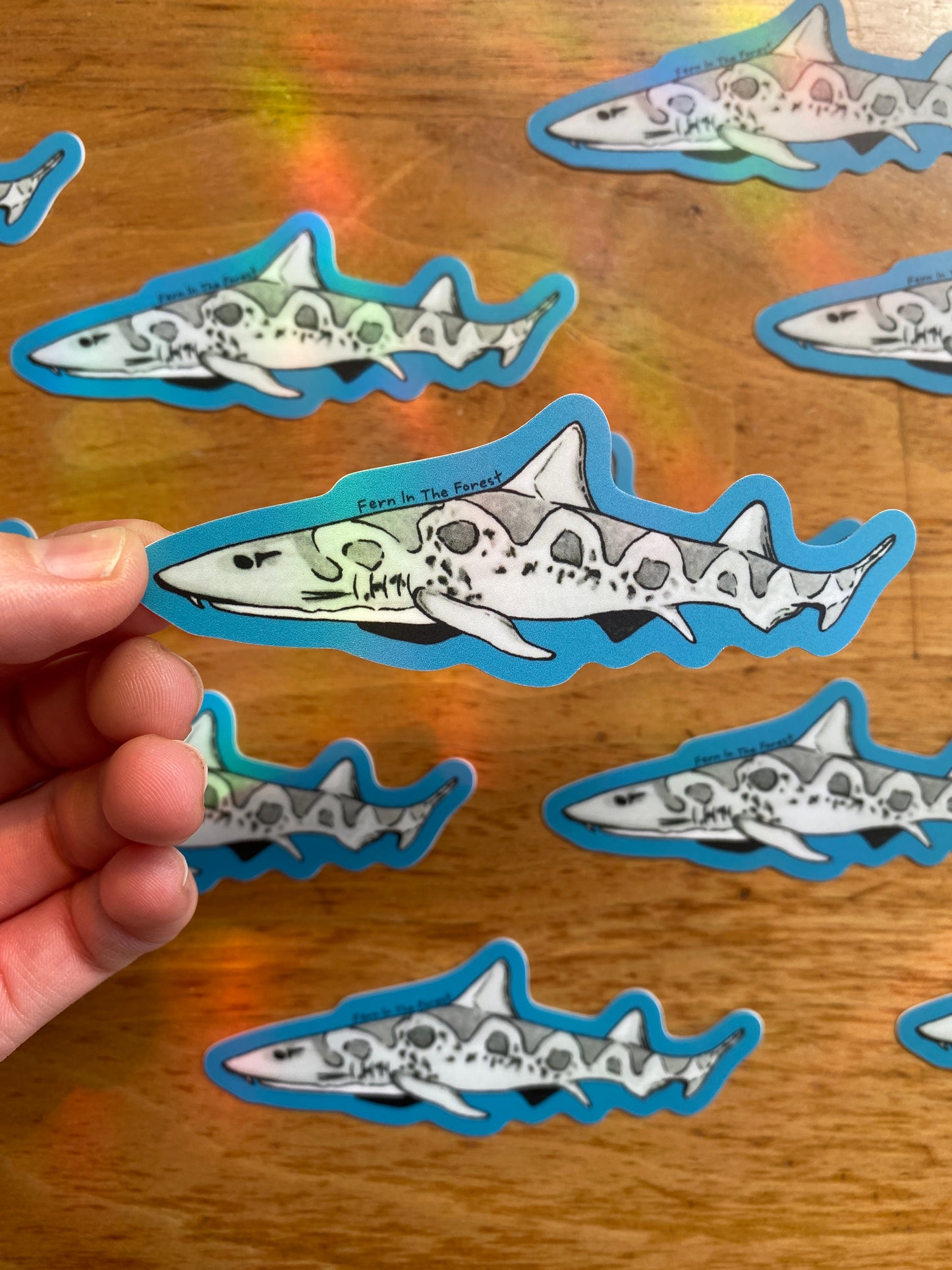 Leopard Shark Watercolor Sticker | 3.8" x 1.5"