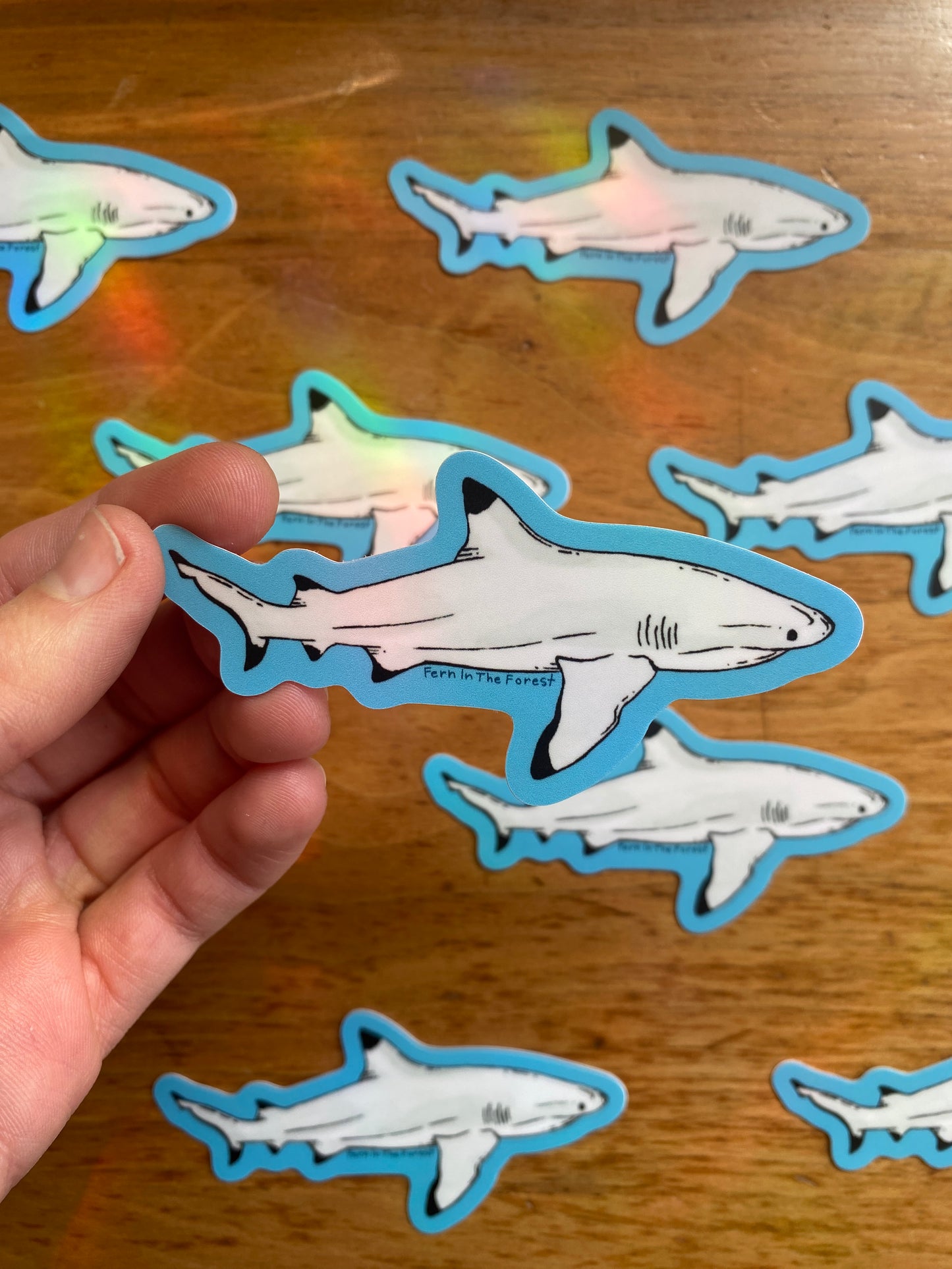Blacktip Reef Shark Watercolor Sticker | 3.25" x 1.75"