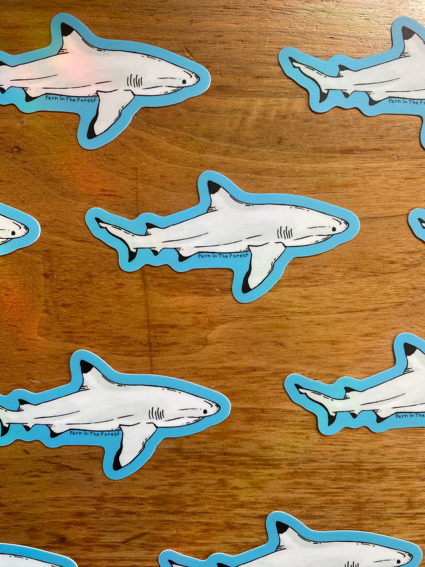 Blacktip Reef Shark Watercolor Sticker | 3.25" x 1.75"