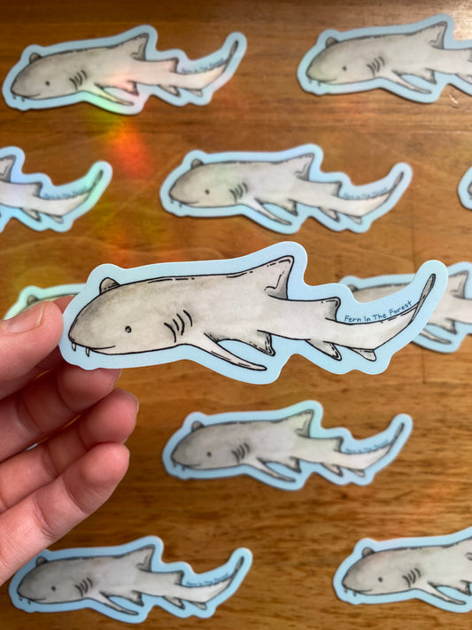 Nurse Shark Watercolor Sticker | 3.6" x 1.4"