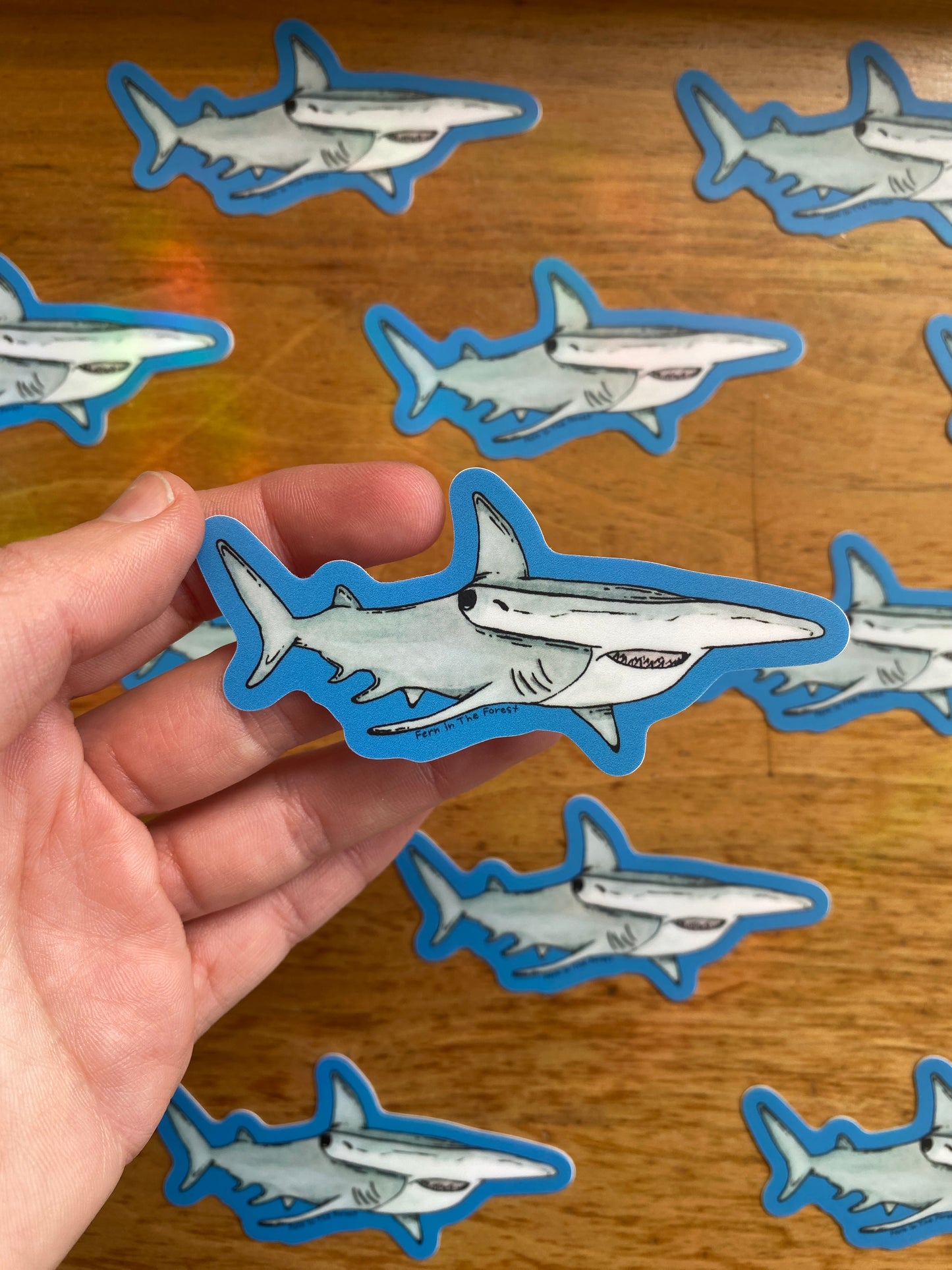 Hammerhead Shark Watercolor Sticker | 3.3" x 1.75"