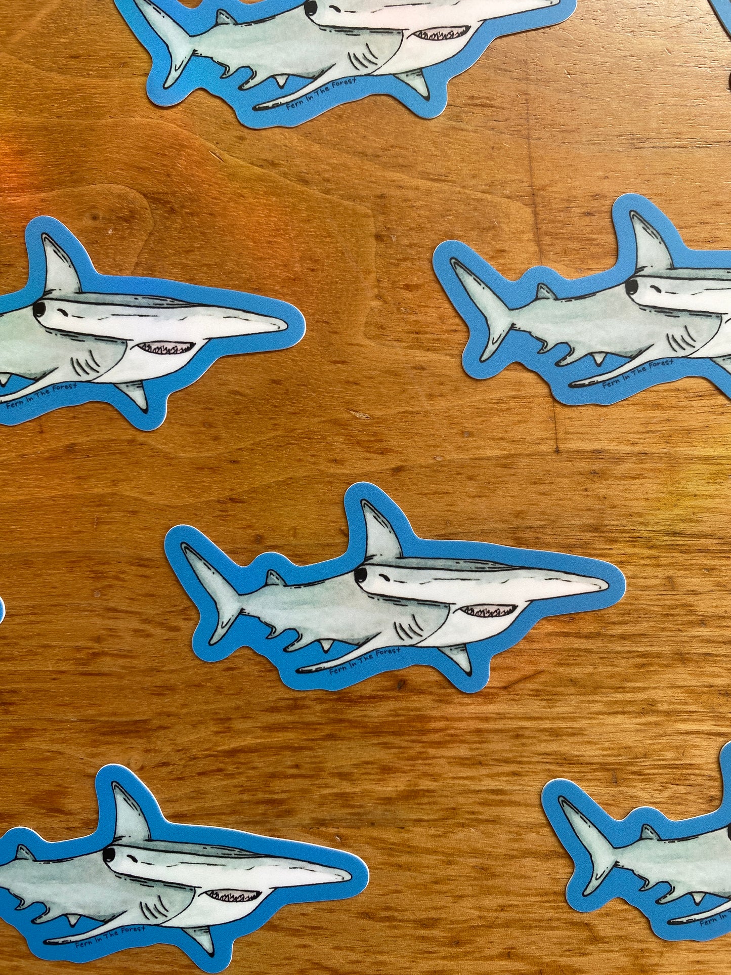 Hammerhead Shark Watercolor Sticker | 3.3" x 1.75"