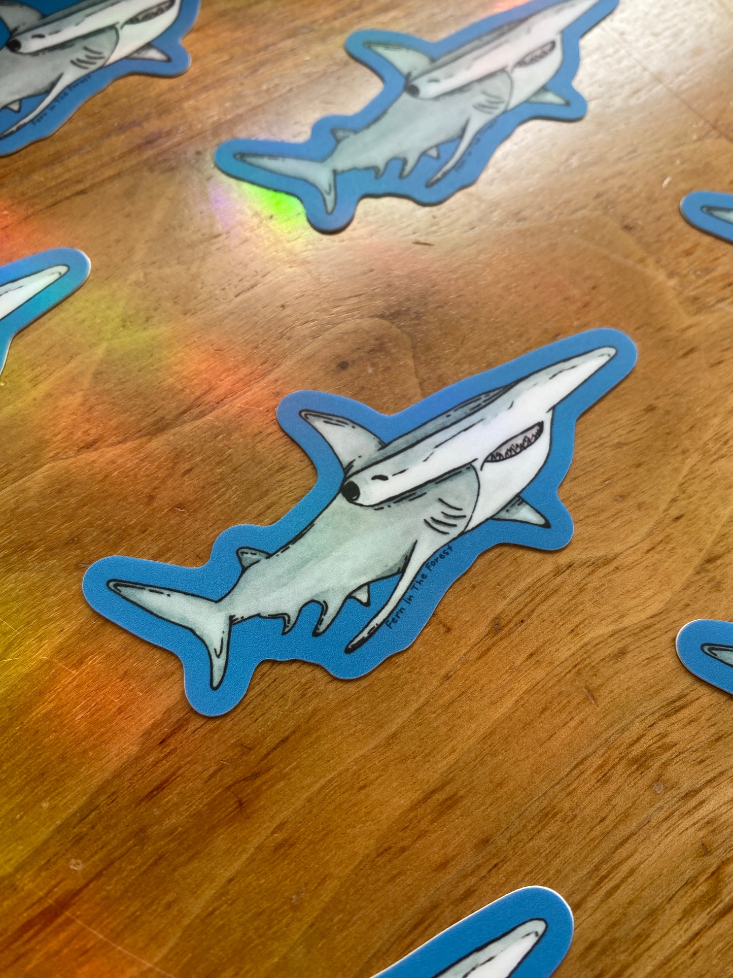 Hammerhead Shark Watercolor Sticker | 3.3" x 1.75"