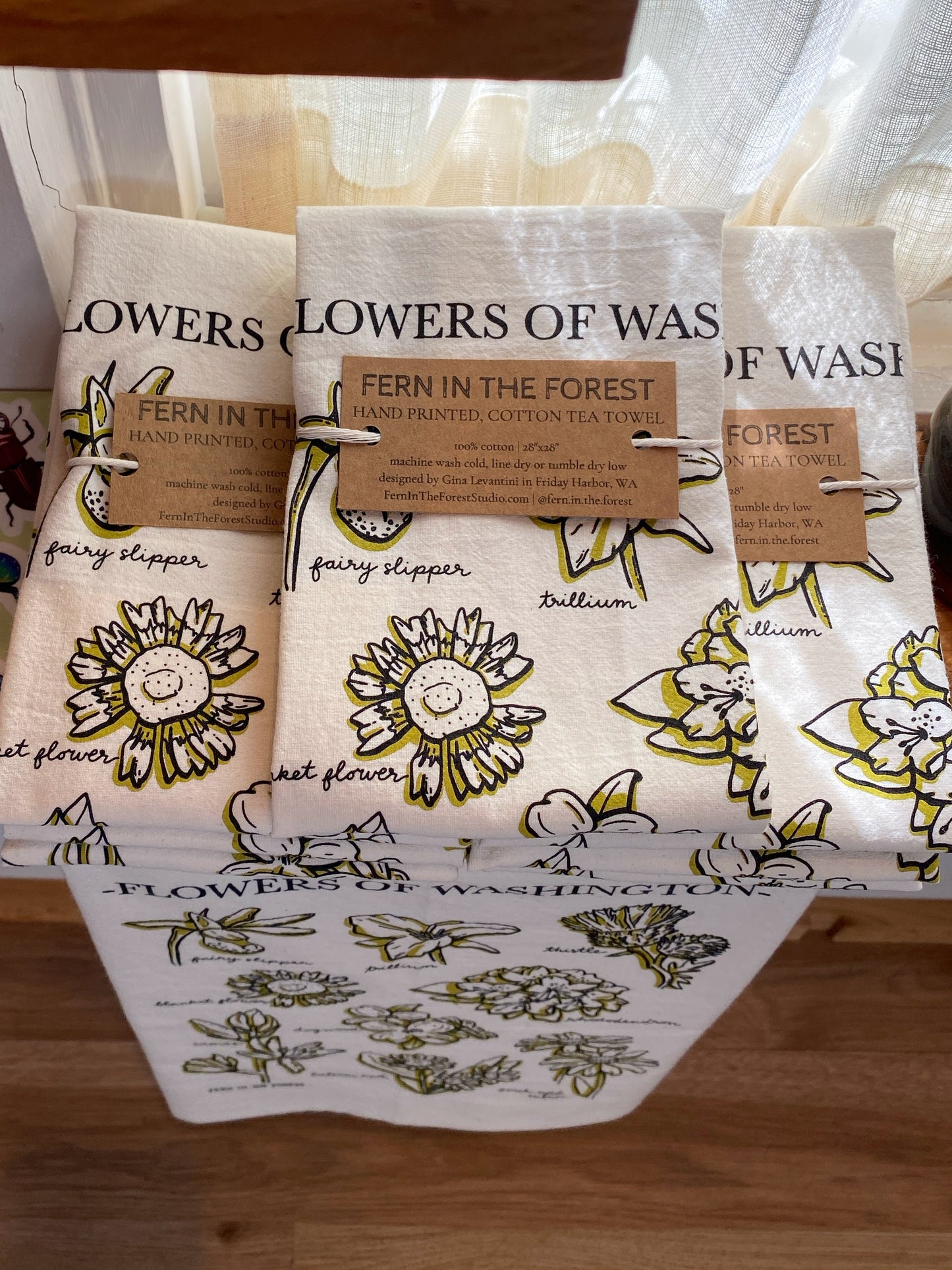 WA Wildflower Cotton Screen Printed Tea Towel