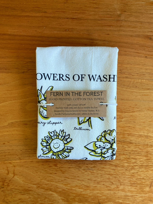 WA Wildflower Cotton Screen Printed Tea Towel