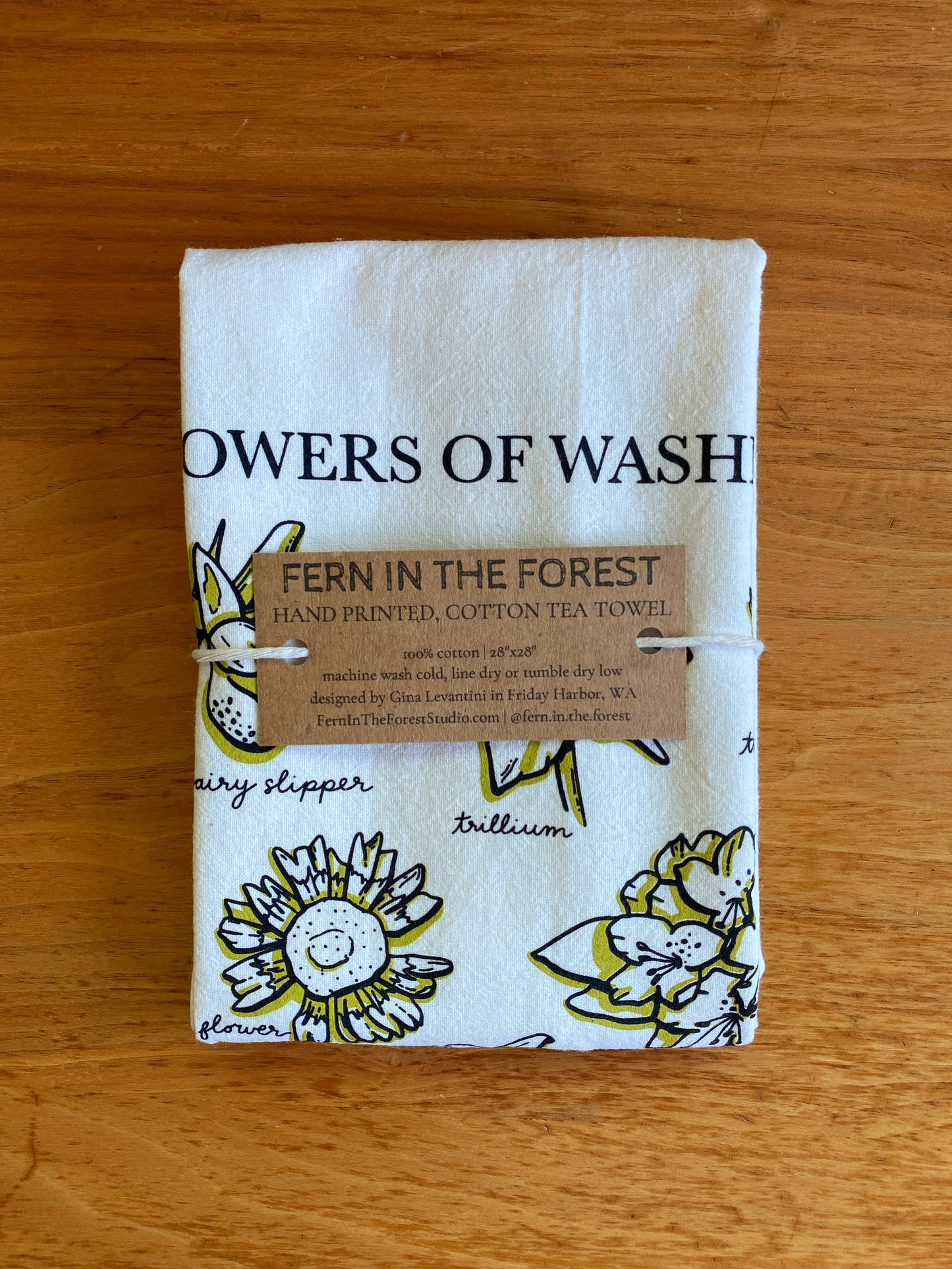 WA Wildflower Cotton Screen Printed Tea Towel