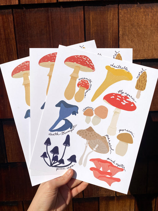 Forager Mushroom Art Print | 8" x 10"