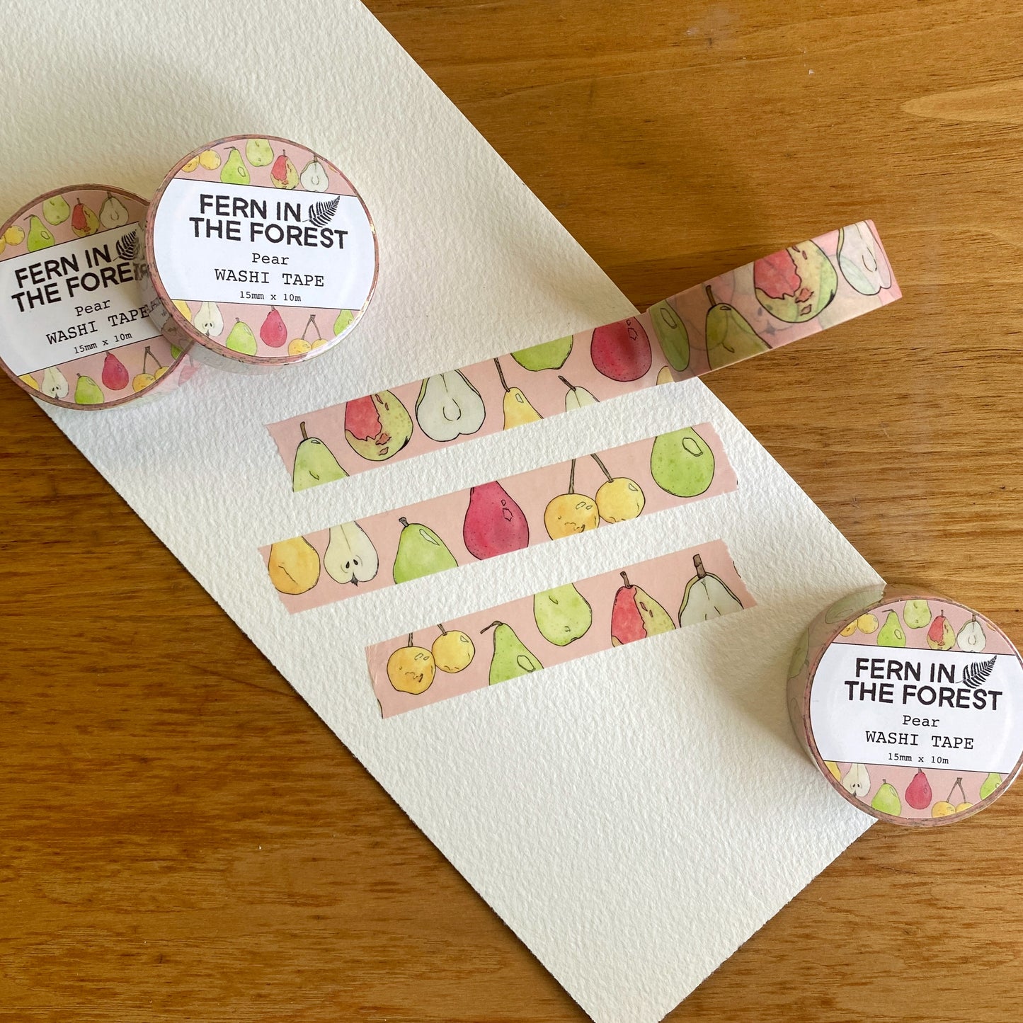 watercolor pear washi tape