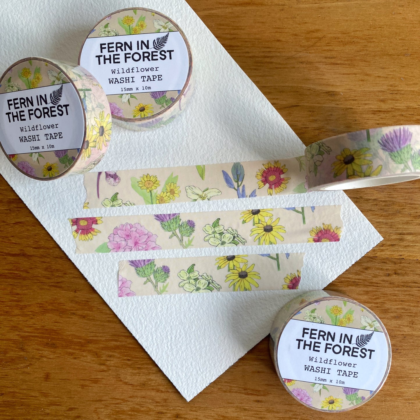 watercolor wildflower washi tape