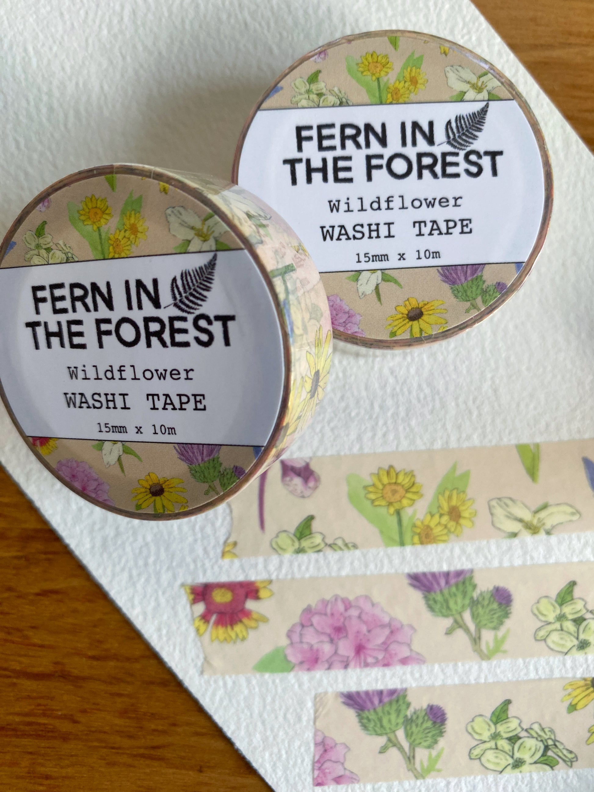 watercolor wildflower washi tape