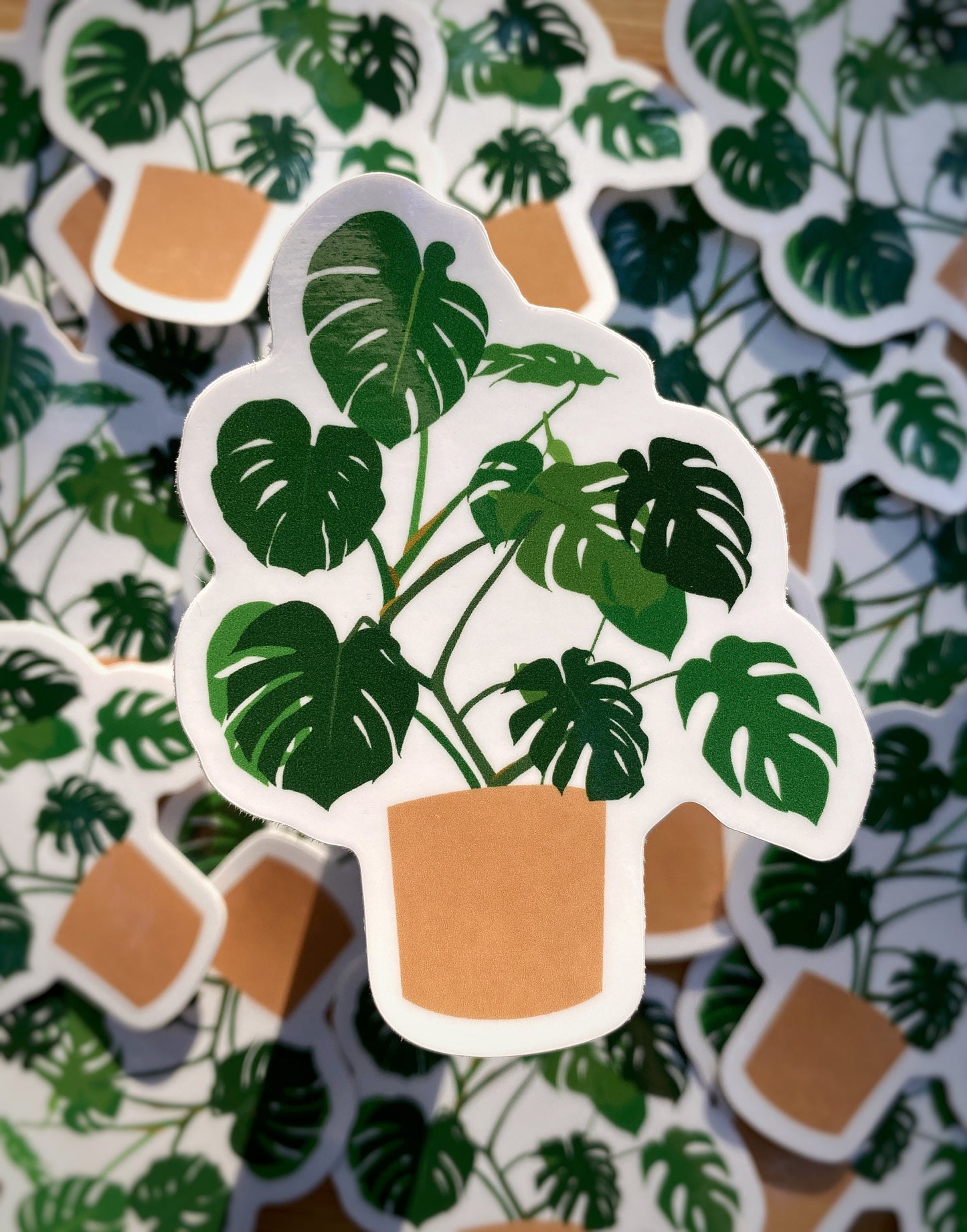 Waterproof monstera sticker