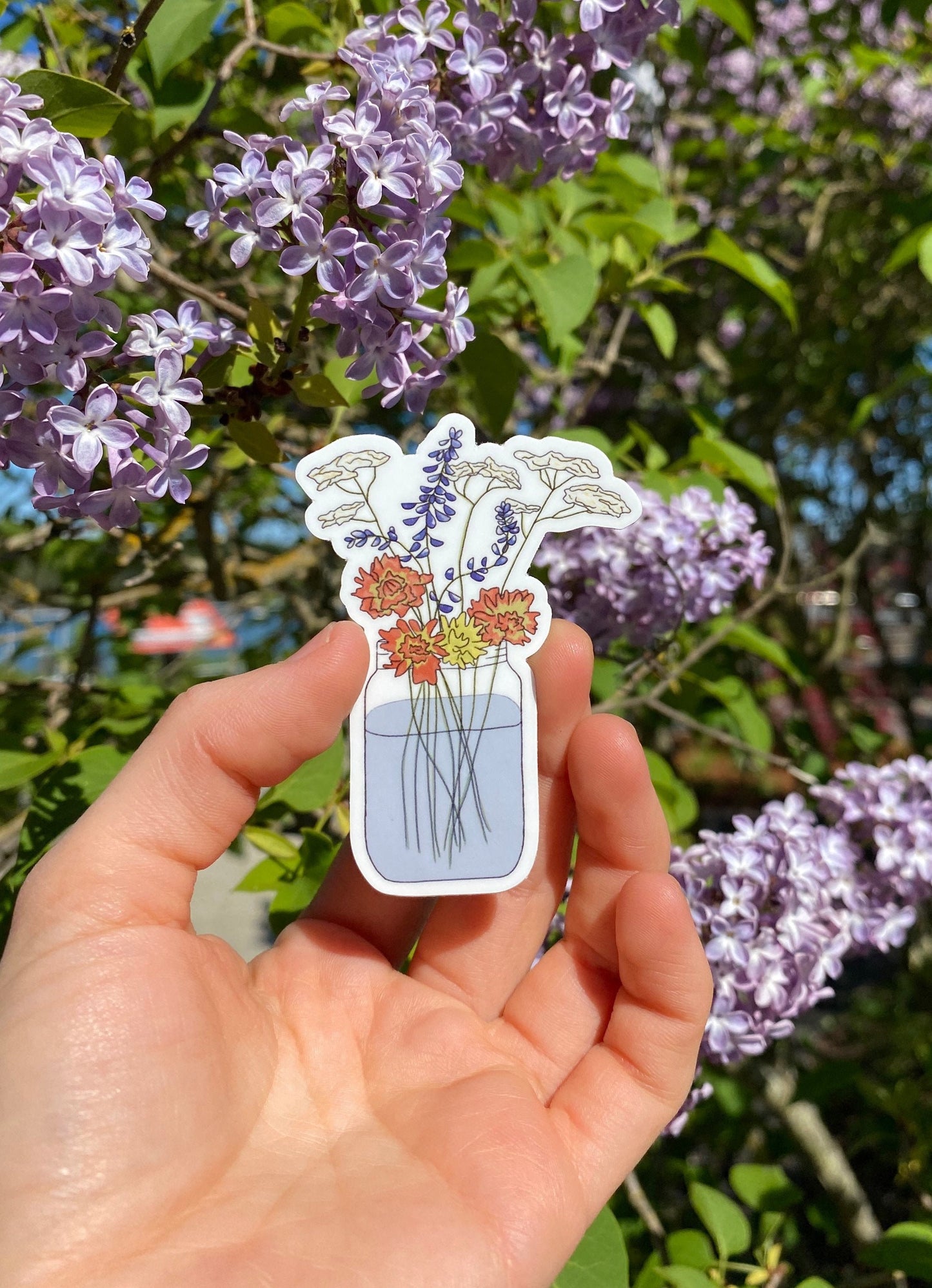 wildflower bouquet waterproof sticker