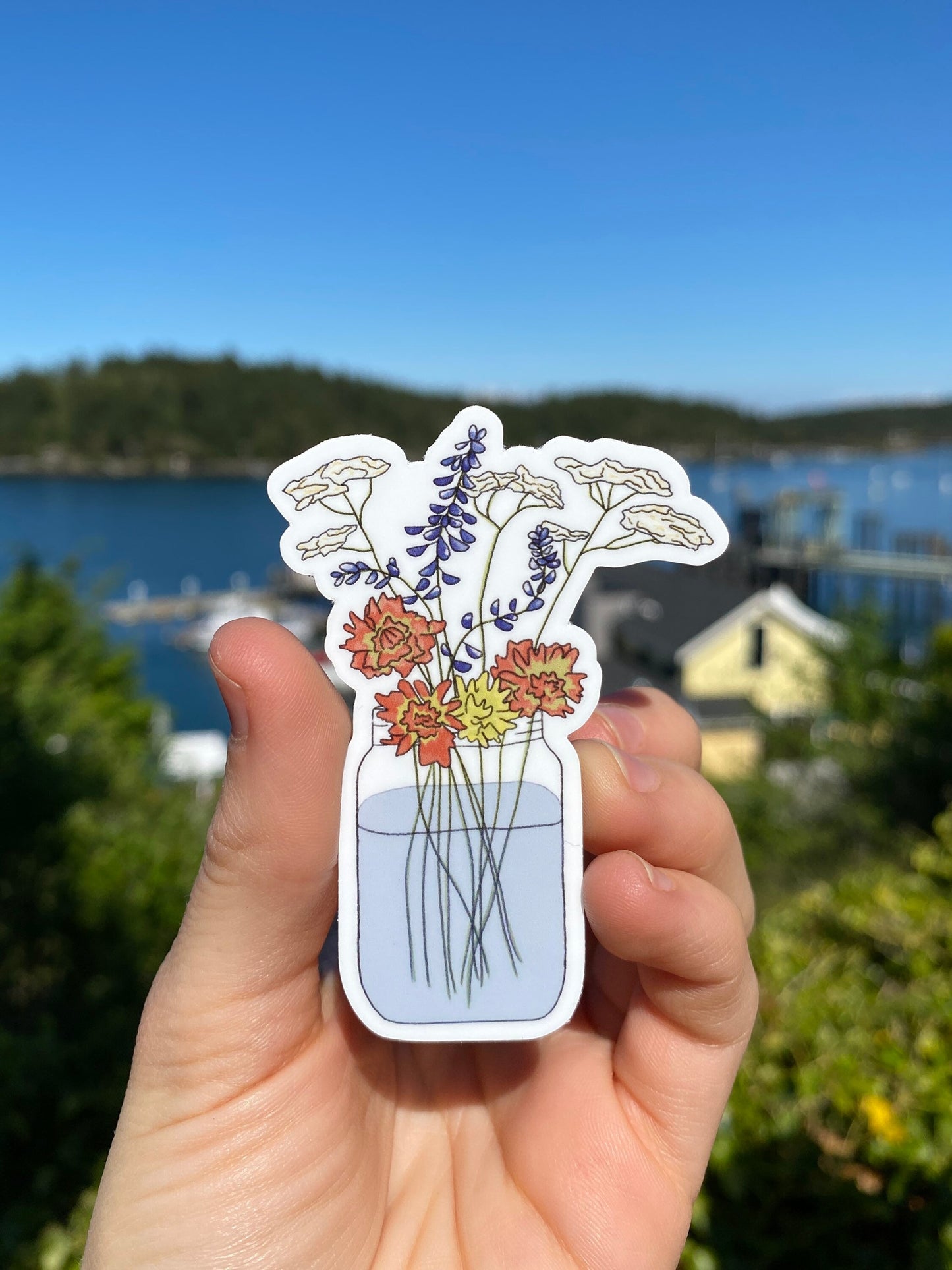 wildflower bouquet waterproof sticker