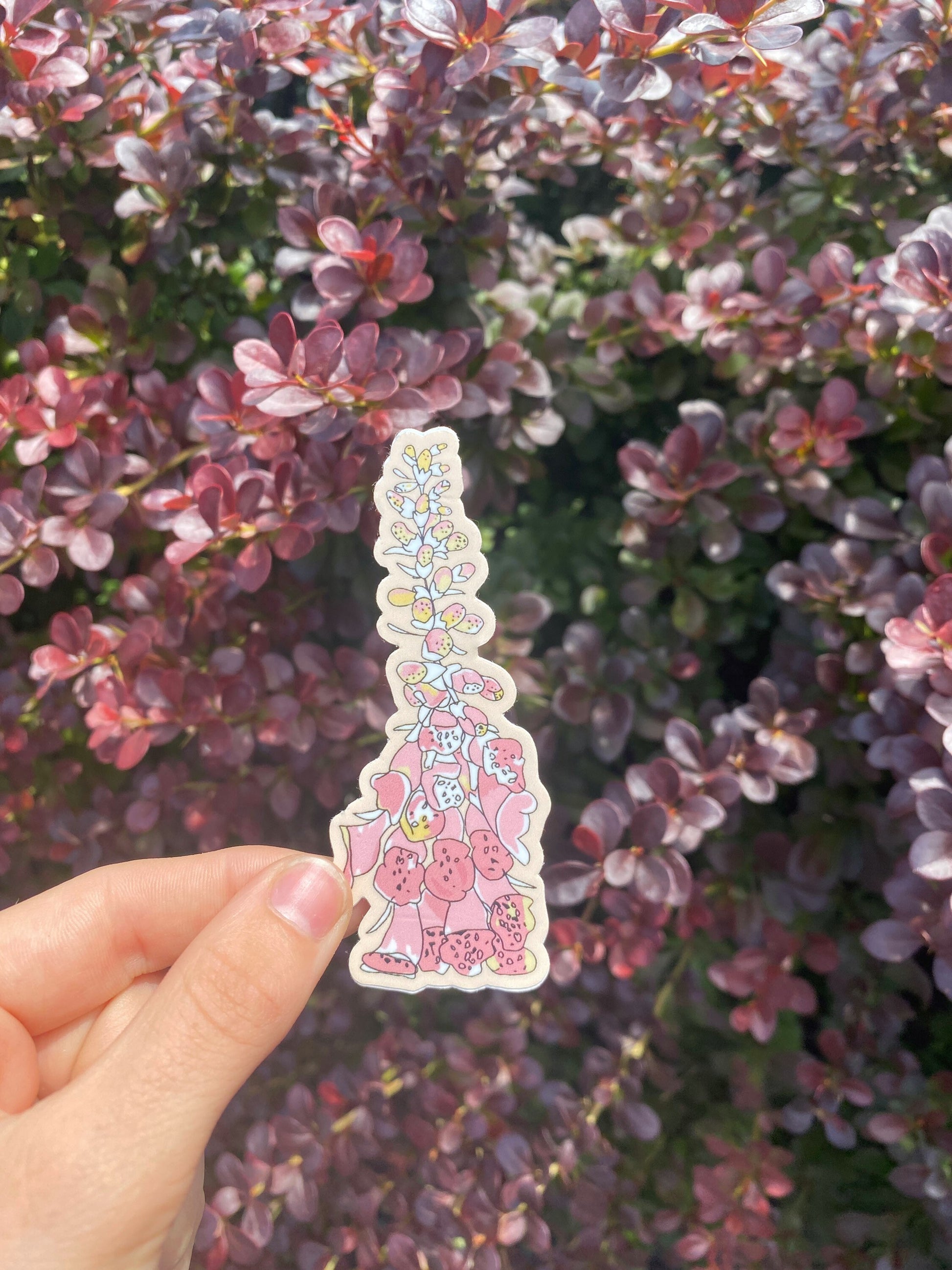 waterproof foxglove flower sticker