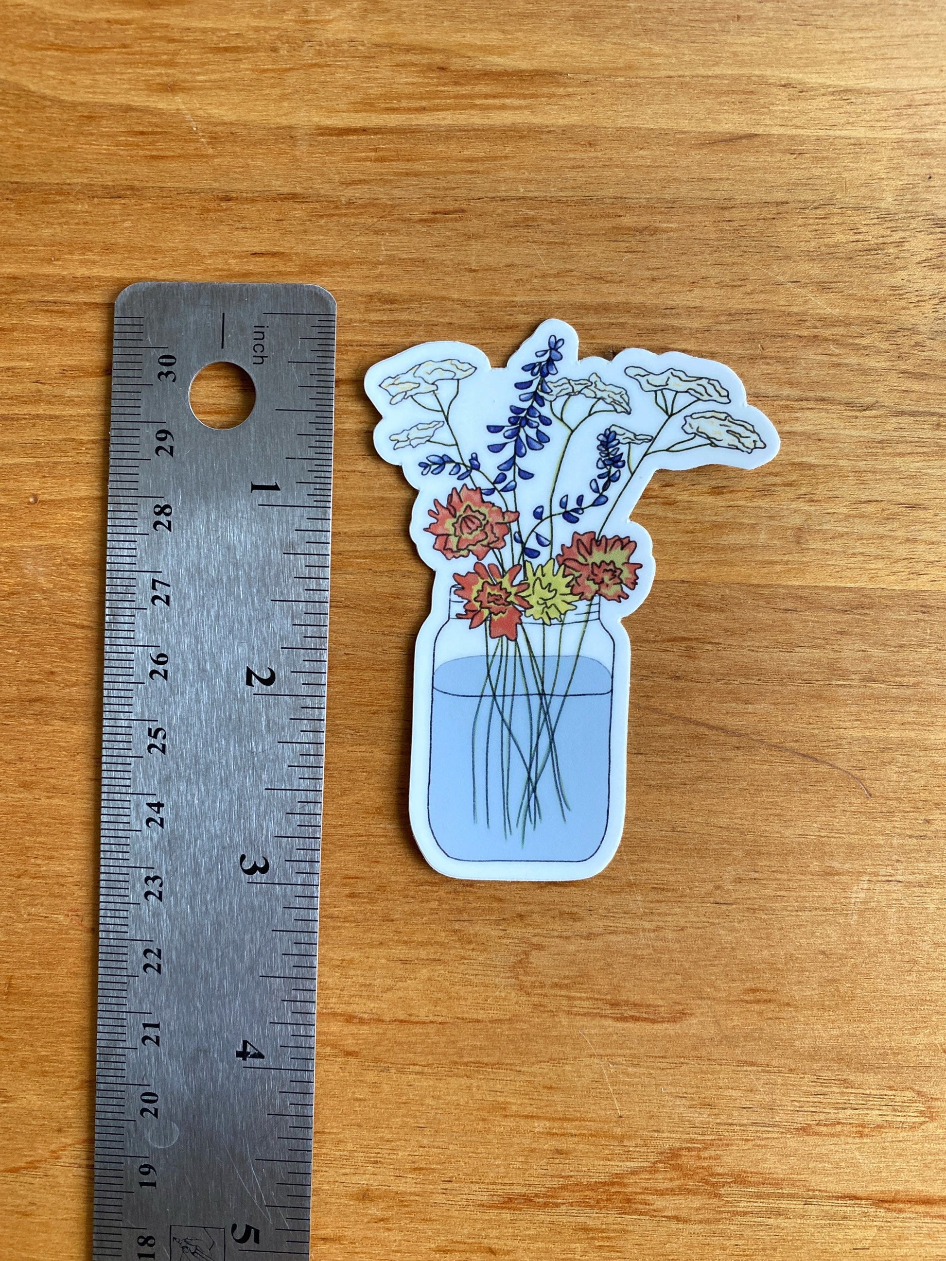 wildflower bouquet waterproof sticker