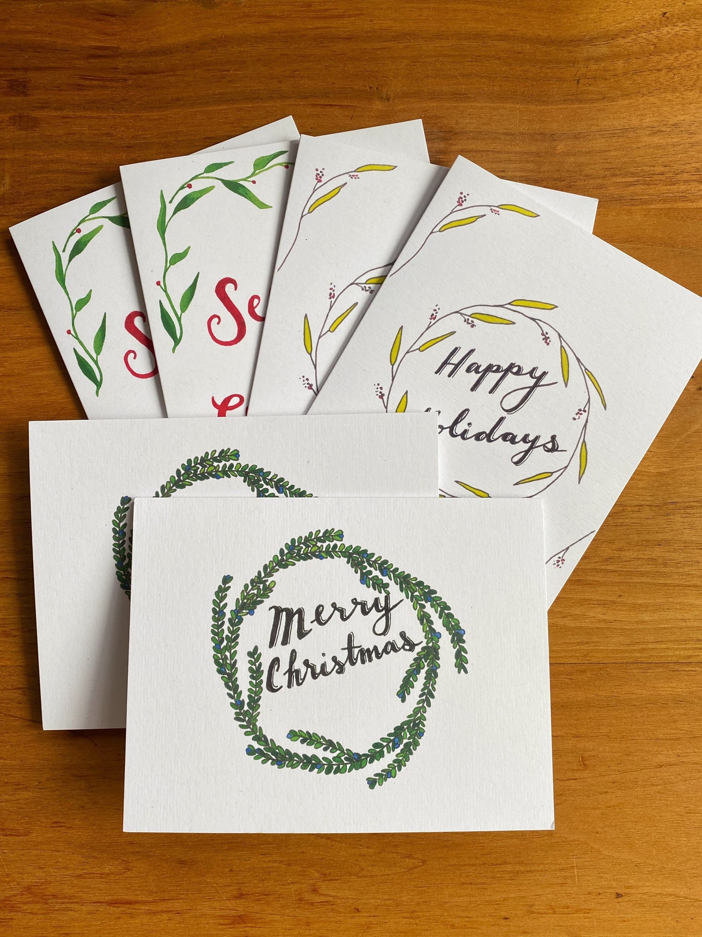 2 of each style of holiday card