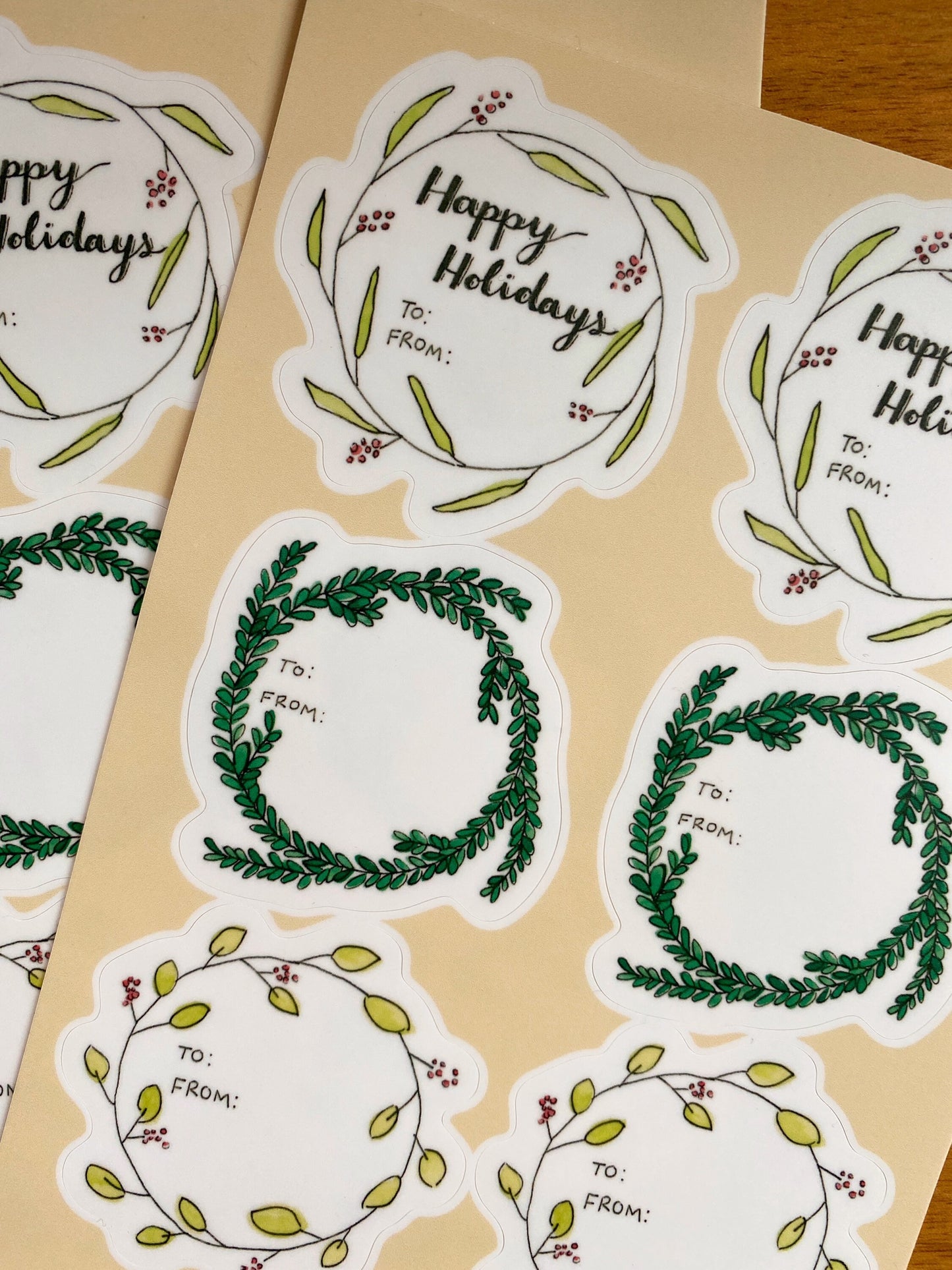 Gift Tag Watercolor Sticker Sheets | 5" x 7"